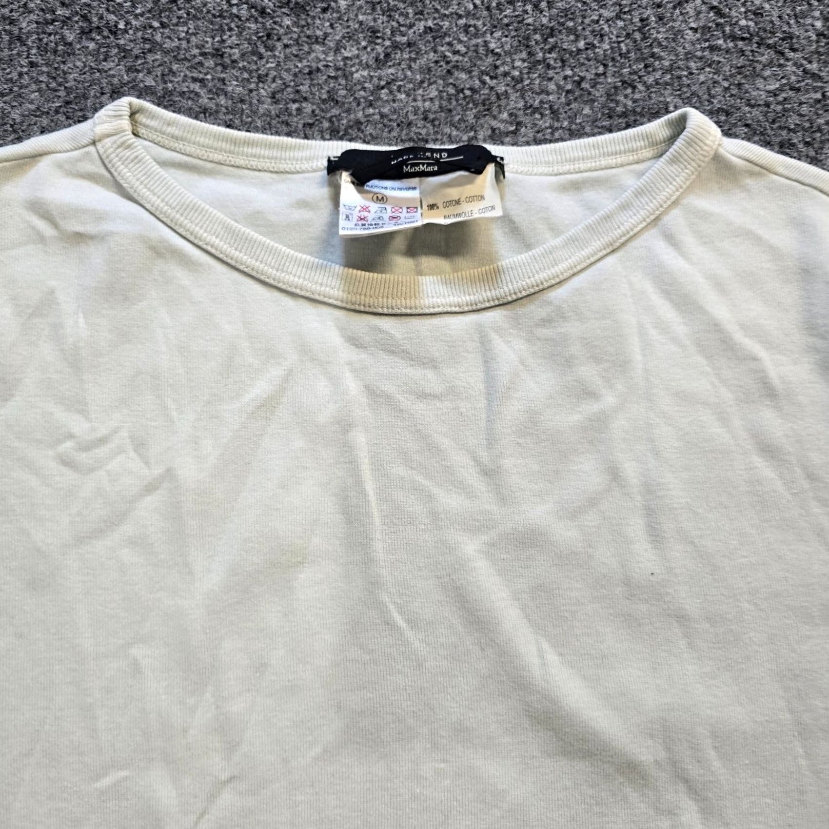 Max Mara Max Mara Top Womens M Green Cotton Italy Capsule Basic Minimalist T-Shirt Regular Stretch Casual Sleeve Round Neck Pullover KnIT? Size M / US 6-8 / IT 42-44 - 2 Thumbnail