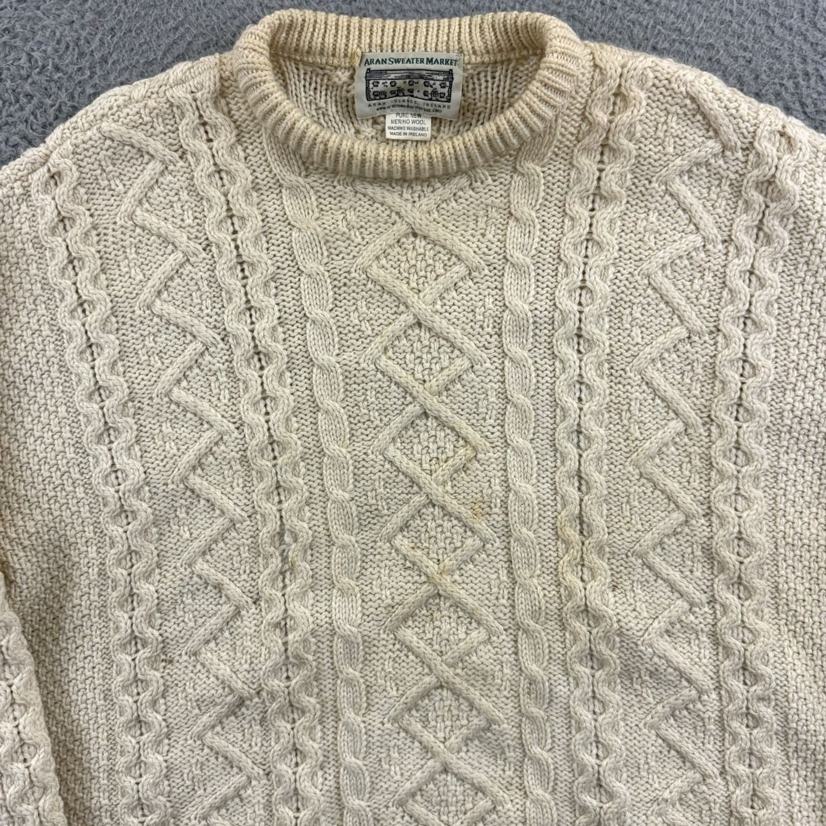 Vintage VINTAGE Aran Crafts Sweater Mens 2XL Beige Cable Knit Fisherman Wool Pullover Size US XXL / EU 58 / 5 - 3 Thumbnail