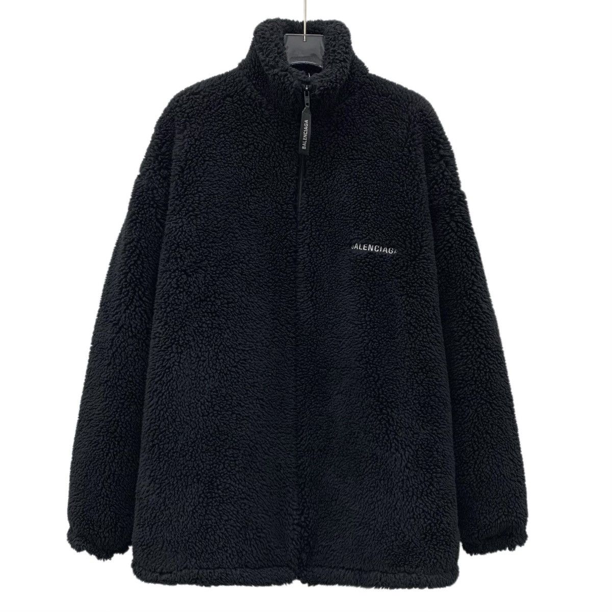 Balenciaga Balenciaga Black Logo Monogram Embroidered Lambswool Jacket Size XXS / US 00 / IT 34 - 1 Thumbnail