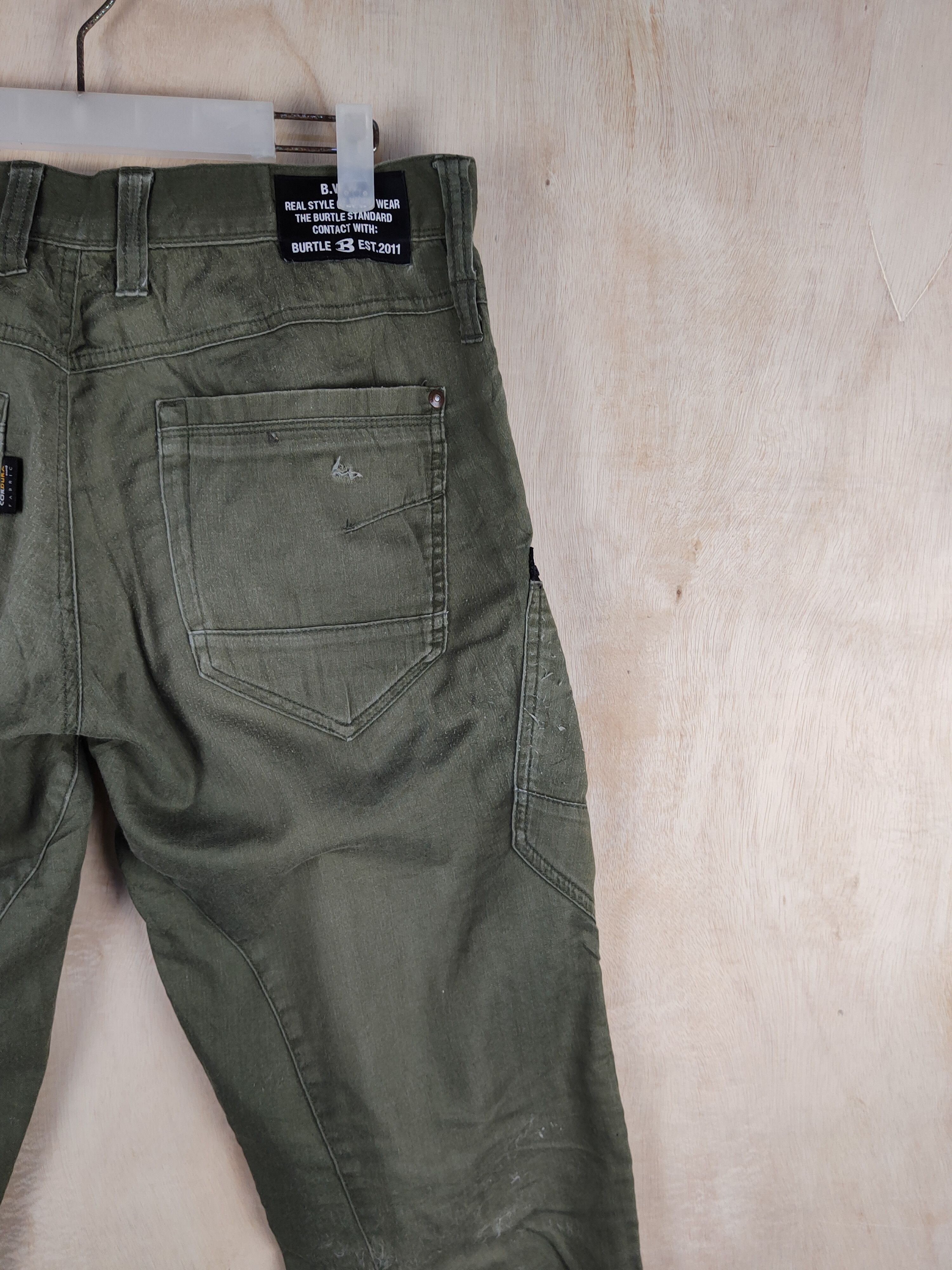 Japanese Brand Burtle Olive Faded Multipocket Tactical Cargo Pants #S2411 Size US 33 - 13 Thumbnail