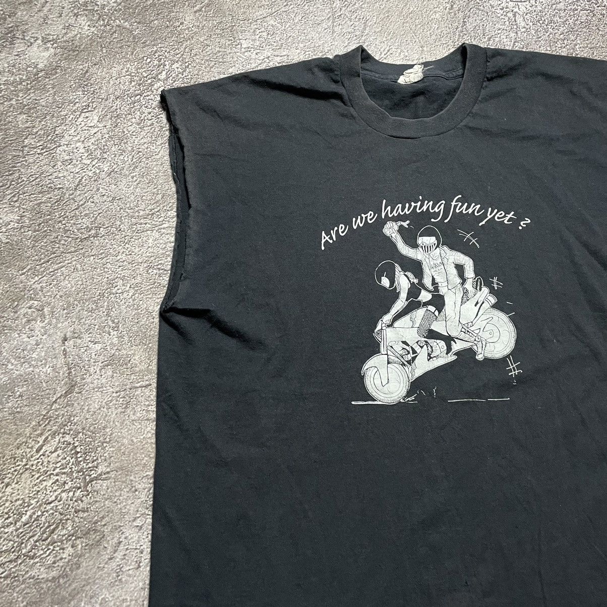 Band Tees Vintage ADULT “ ARE WE FUN YET BIKE GIRL LOGO “ SLOGAN Tee Size US L / EU 52-54 / 3 - 4 Thumbnail