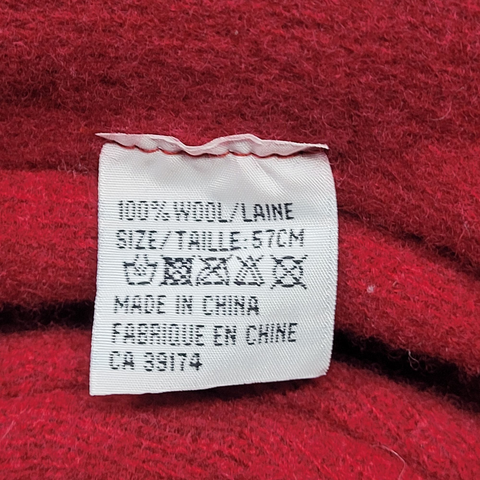 Vintage Vtg Red Wool Cloche Hat Floral Accent Sz 57cm Flapper Bob Ru Size ONE SIZE - 3 Thumbnail