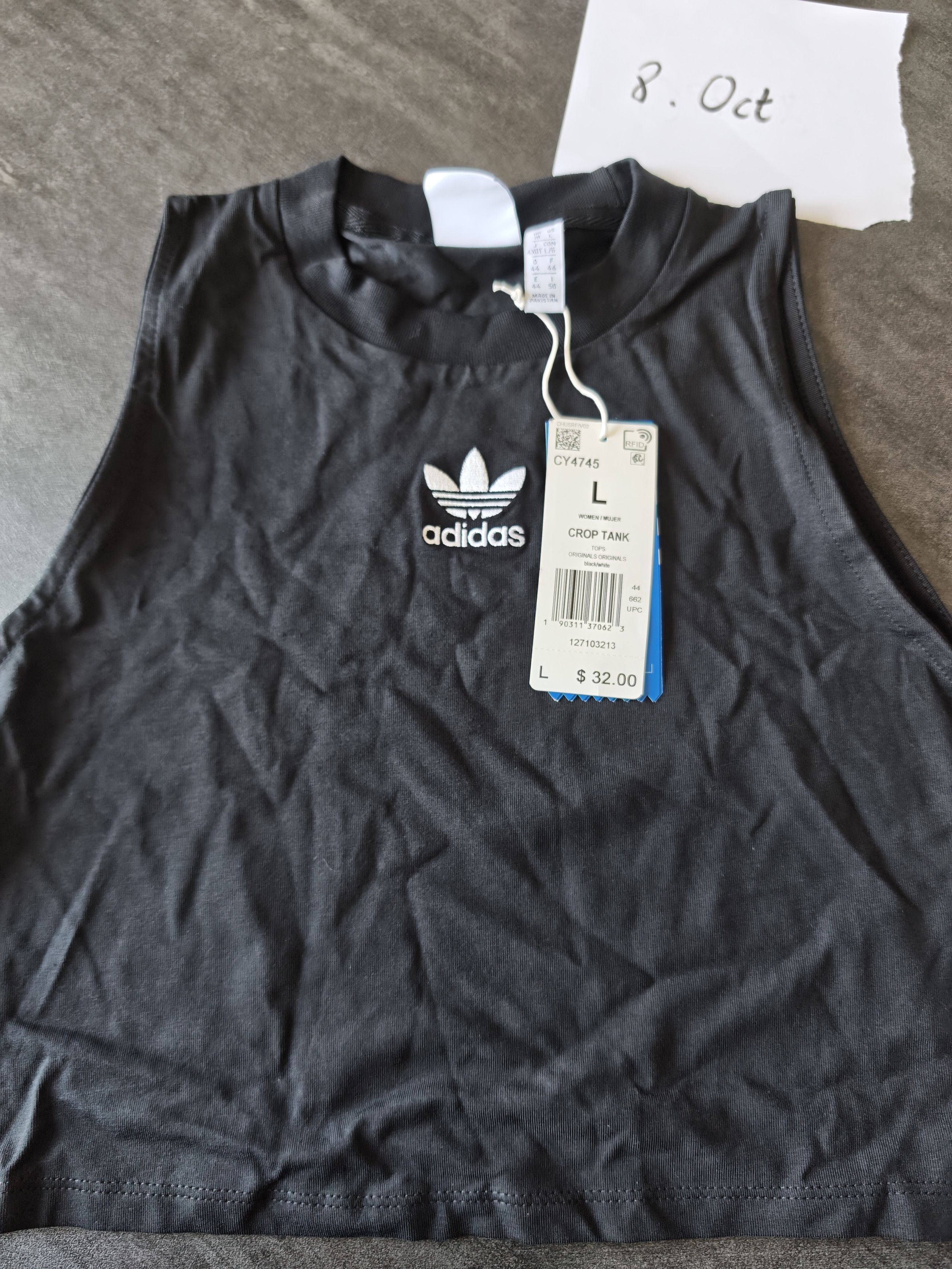Adidas adidas Compression Cropped Top Black Size L / US 10 / IT 46 - 1 Thumbnail