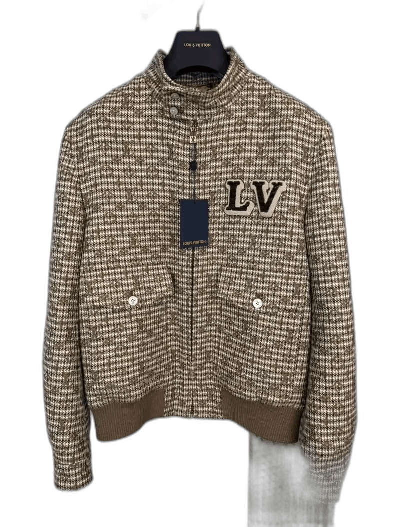 Louis Vuitton Louis Vuitton Checked Zipper Jacket with Buttons-yf Size US L / EU 52-54 / 3 - 1 Thumbnail