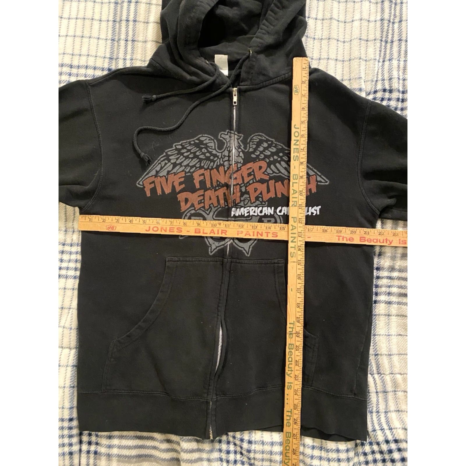 Doublet Five Finger Death Punch American Capitalist Hoodie Men's M Black Zip Full Zip Graphic Print Hooded Size US M / EU 48-50 / 2 - 3 Thumbnail