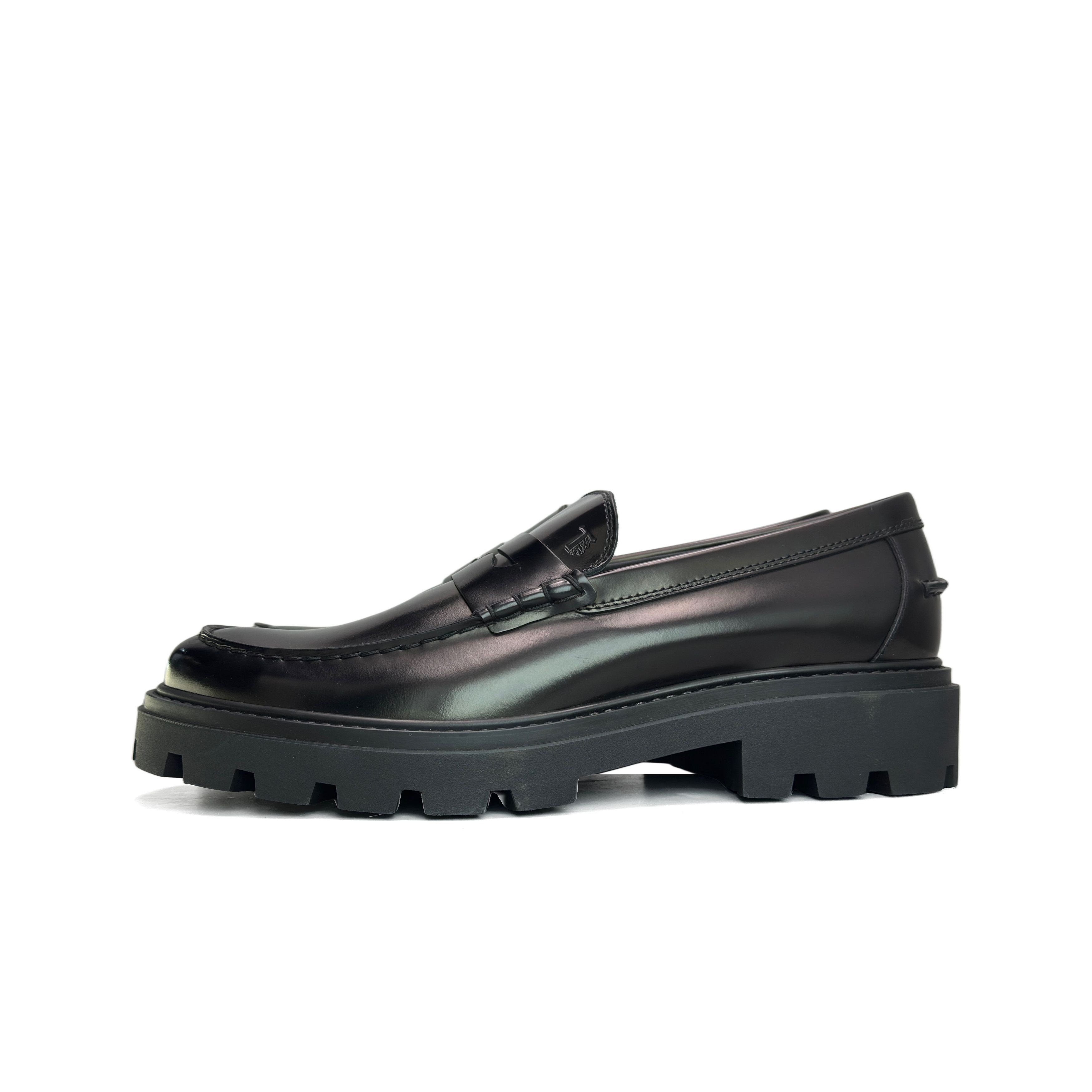 Tod's Tod's Black Leather Lug Sole Loafers Size US 10 Size US 10 / EU 43 - 1 Thumbnail