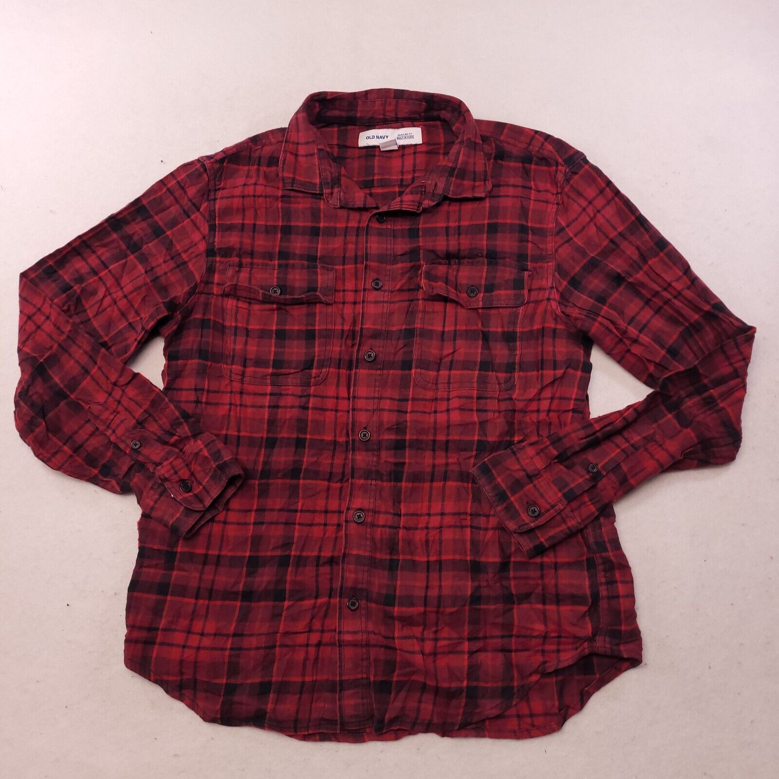 Old Navy Old Navy Tartan Flannel Button Shirt Mens Size Medium M Red Size US M / EU 48-50 / 2 - 2 Thumbnail