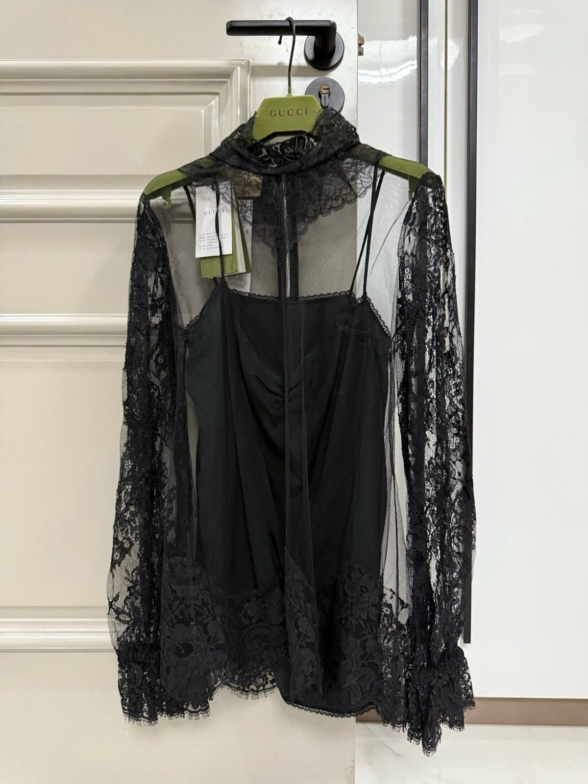 Gucci Gucci Black Tulle Lace Shirt Size XS / US 0-2 / IT 36-38 - 2 Thumbnail
