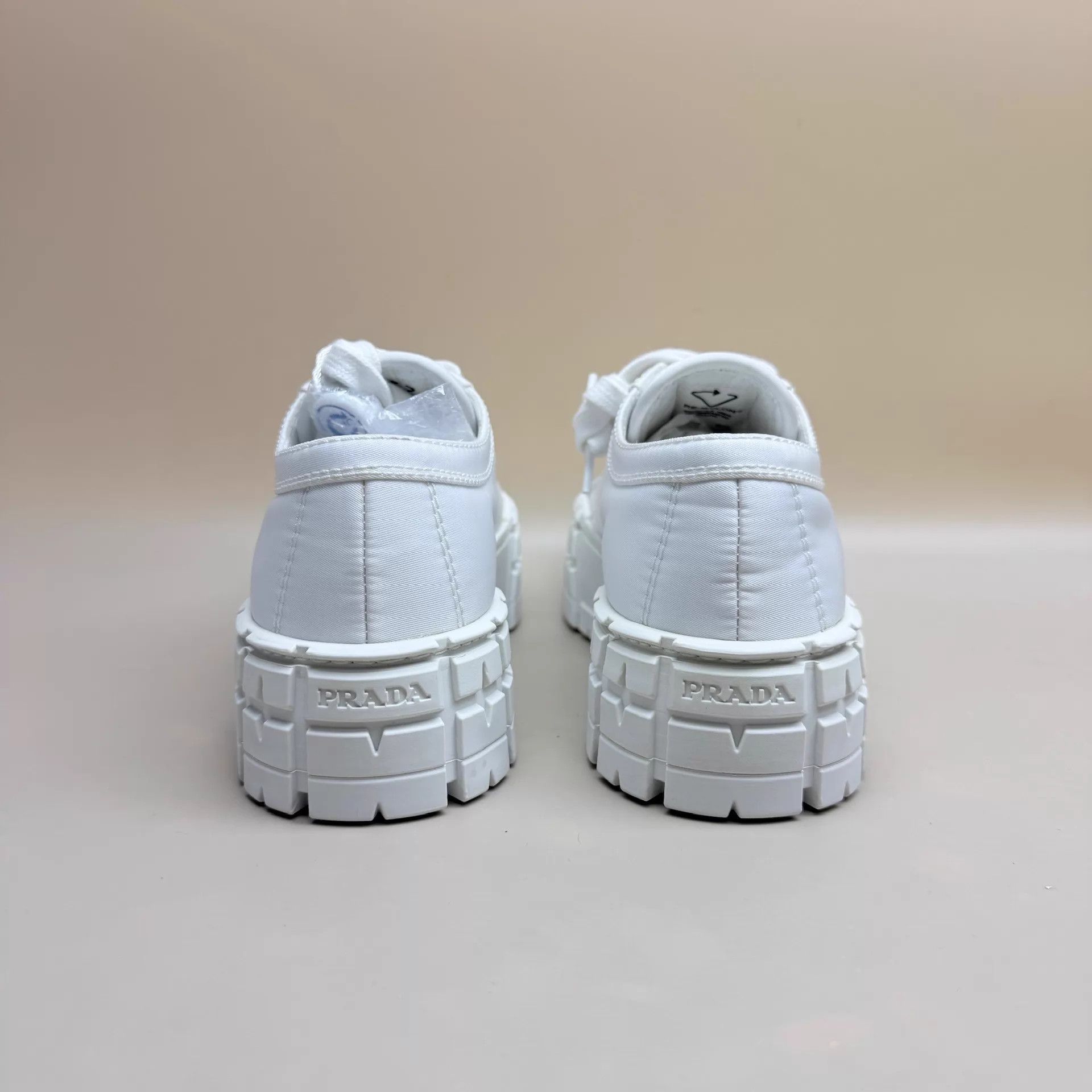 Prada Prada White Triangle Logo Platform Cracker Sneakers 37 Size US 6.5 / IT 36.5 - 3 Thumbnail