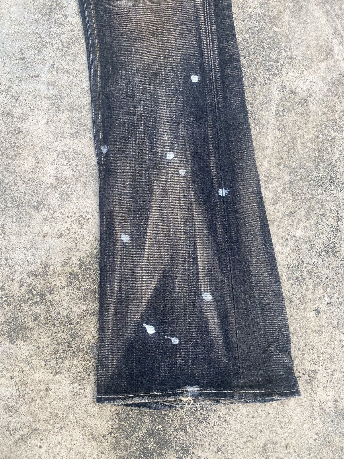 If Six Was Nine × Japanese Brand Flare Jeans Varosh Honeycomb Mud Painted Bootcut Size US 32 / EU 48 - 5 Thumbnail