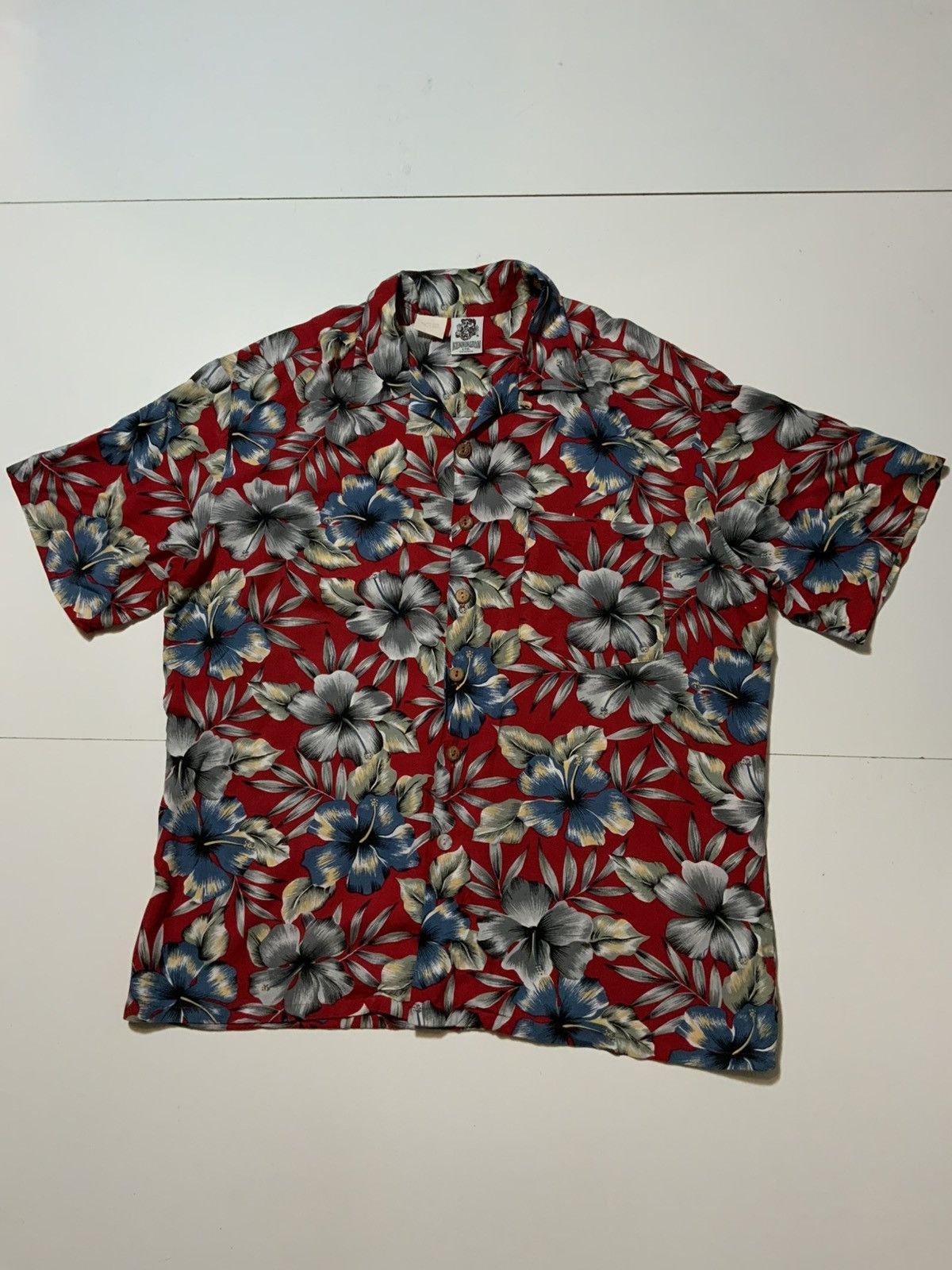 Kennington Ltd. × Vintage Vintage Hawaiian Floral Loop Collar Hula Girl Luau Shirt Size US L / EU 52-54 / 3 - 2 Thumbnail