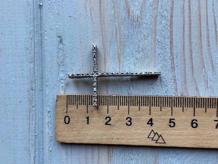Sterling Silver Vintage Sterling Silver 925 Jewelry Necklace Pendant Cross Size ONE SIZE - 7 Thumbnail