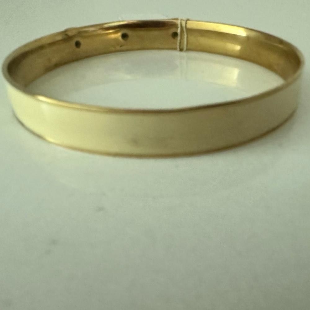 J.Crew J. Crew Blue Fish and Ivory Enamel Gold Tone Bangle Bracelet Size ONE SIZE - 5 Thumbnail