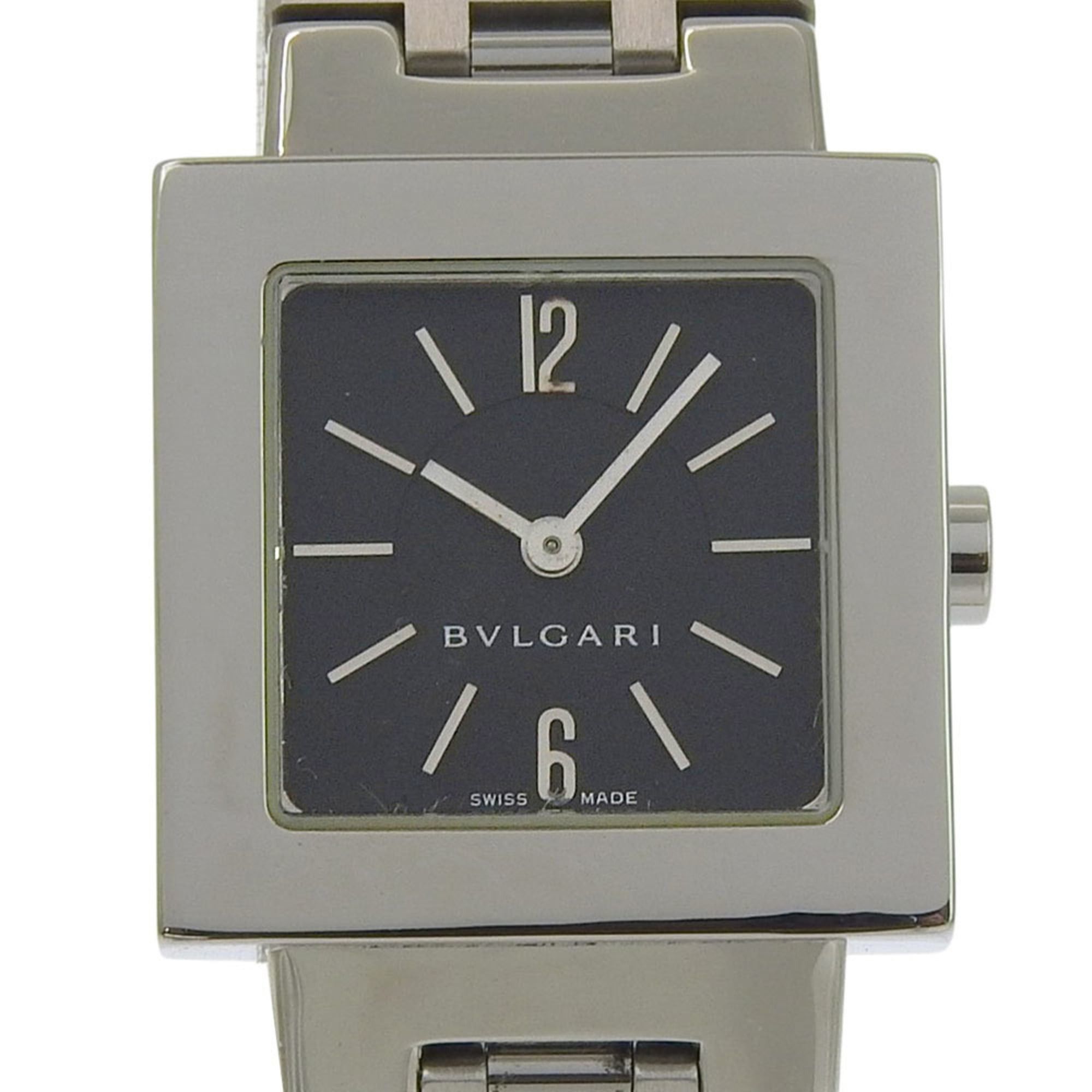 Bvlgari Bulgari BVLGARI Quadlard Watch SQ22SS Stainless Steel Black Quartz Analog Dial Women's Size ONE SIZE - 1 Thumbnail