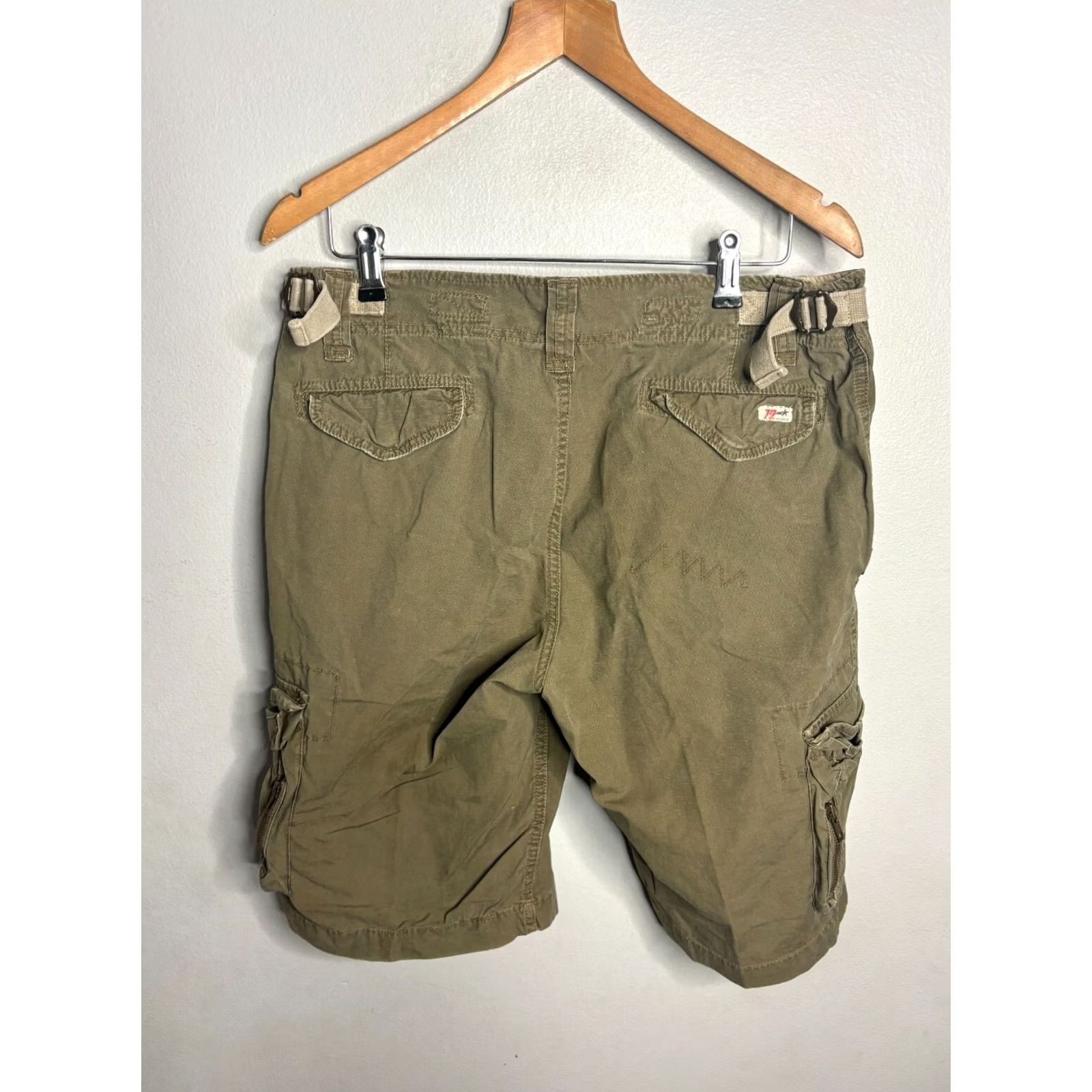 Scotch & Soda Scotch & Soda Cargo Shorts Mens 32 Green Distressed Pockets Cargo Button Fly Grunge 3374 Size US 32 / EU 48 - 5 Thumbnail