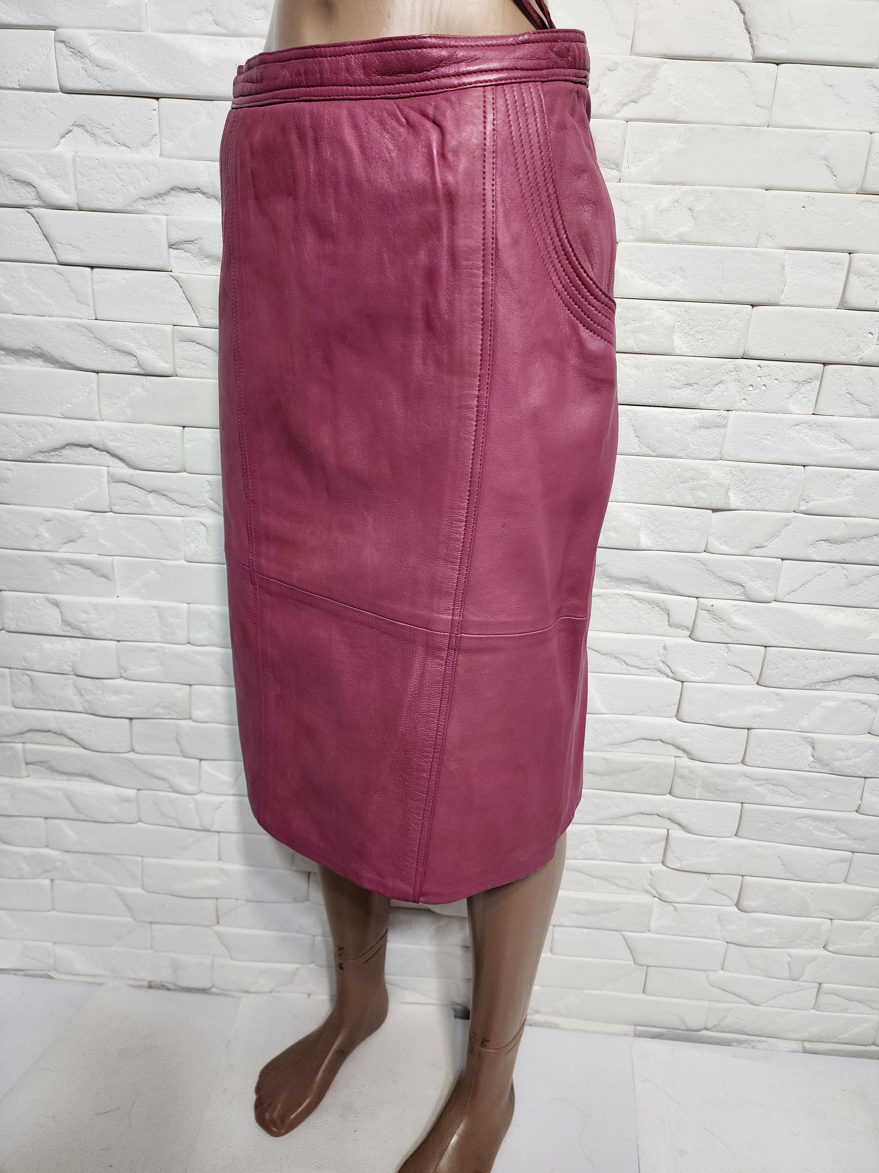Other Pink Leather Skirt: Skirt with Pockets. Size 27" / US 4 / IT 40 - 2 Thumbnail