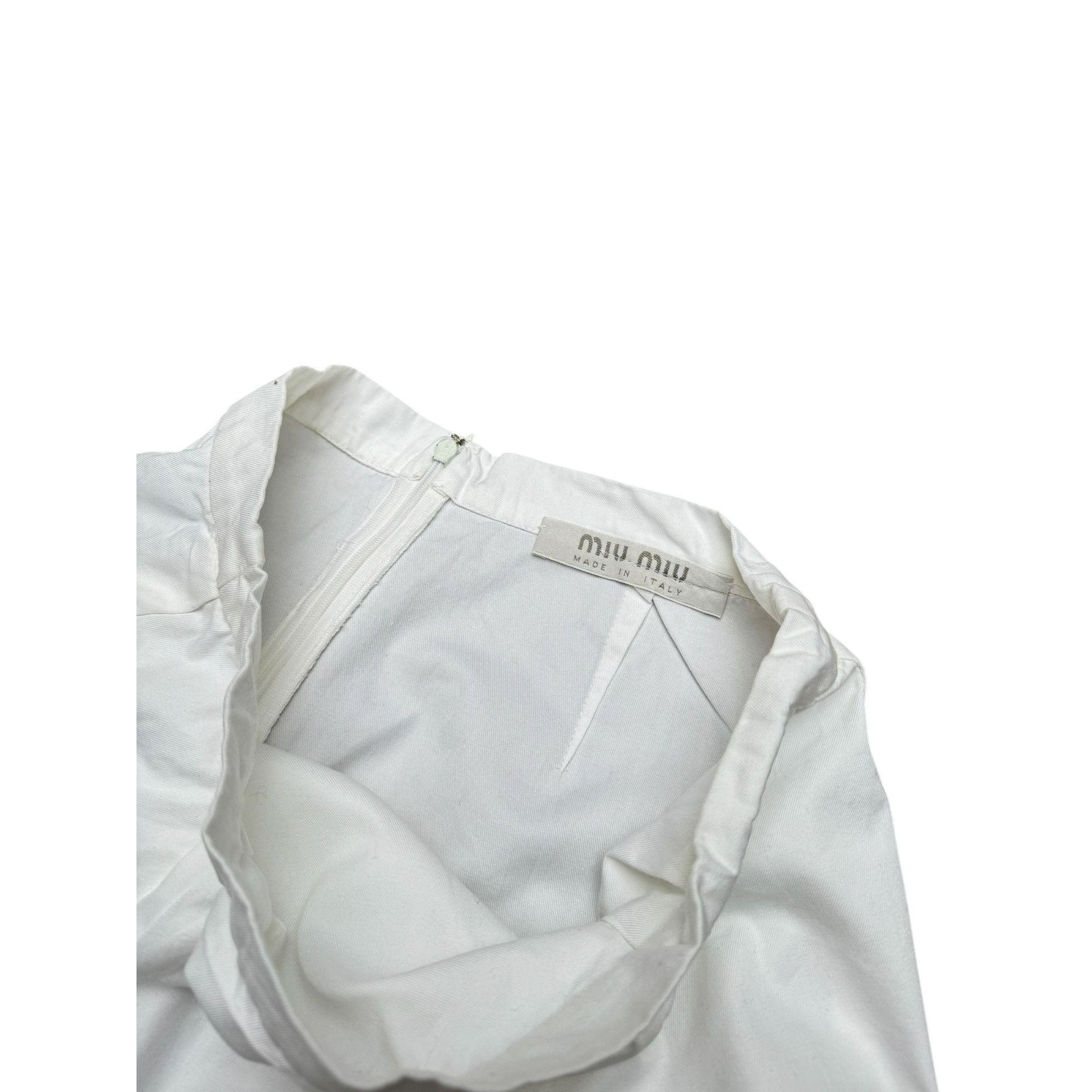 Miu Miu White Cotton Skirt Size 30" / US 8 / IT 44 - 2 Thumbnail