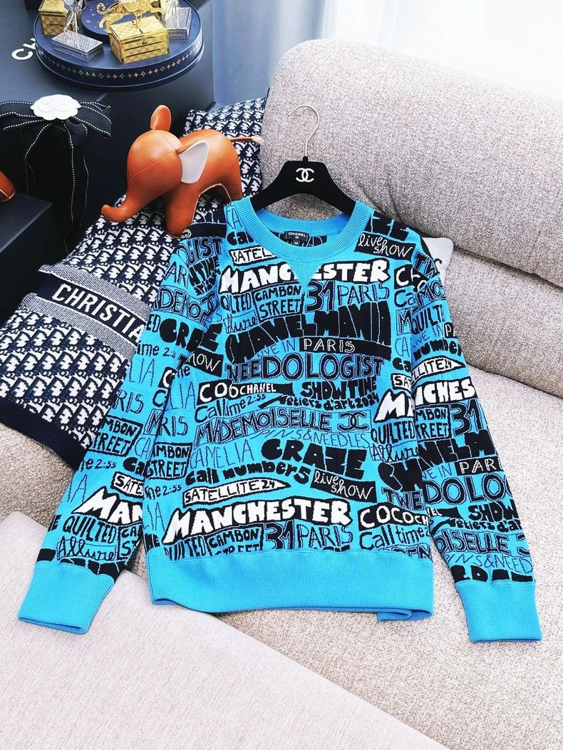 Chanel Chanel 24A Early Autumn Series Blue Graffiti Letter Long-s Size XS / US 0-2 / IT 36-38 - 1 Thumbnail