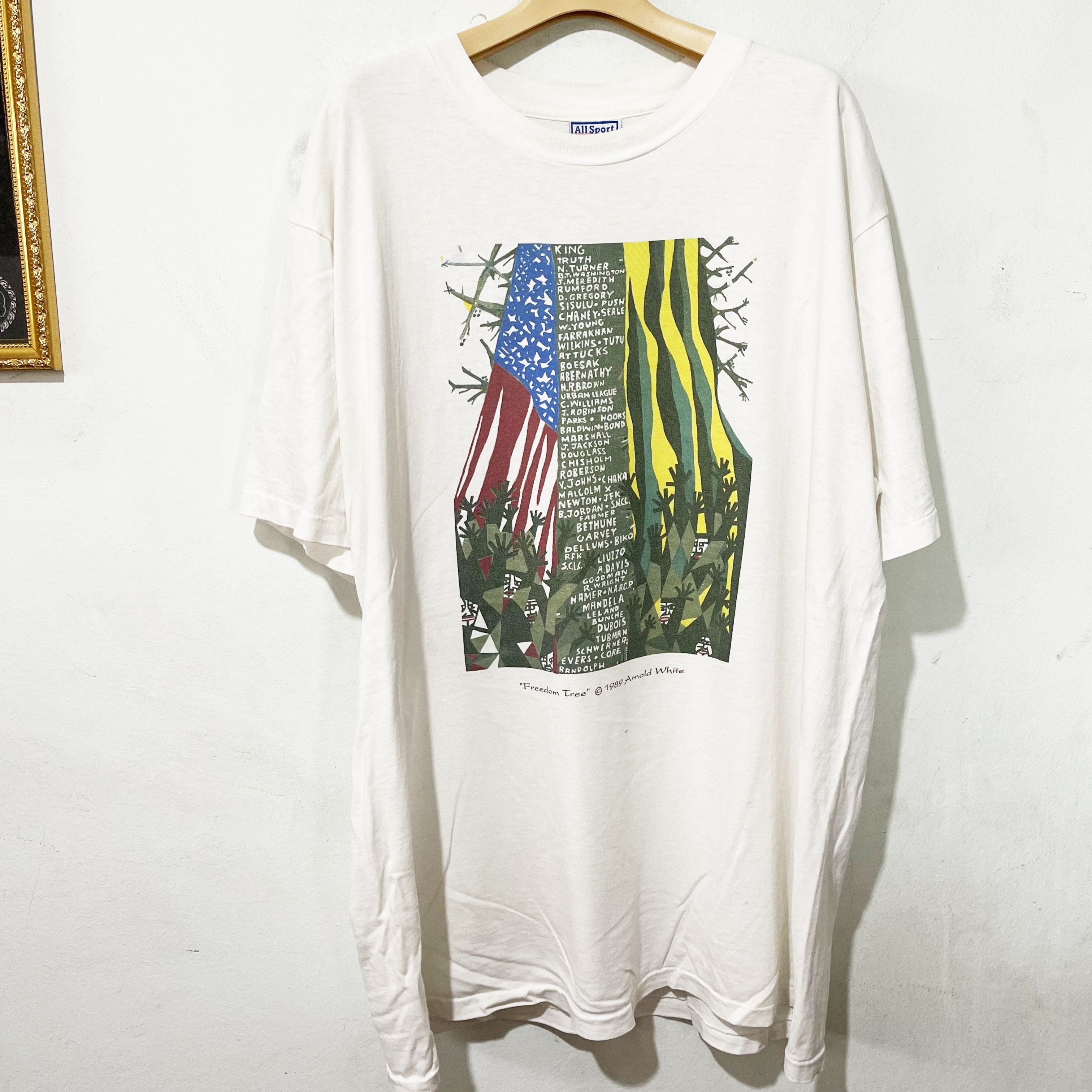 Vintage Vintage 90s Freedom Tree II Arnold White Shirt Size US XL / EU 56 / 4 - 1 Thumbnail