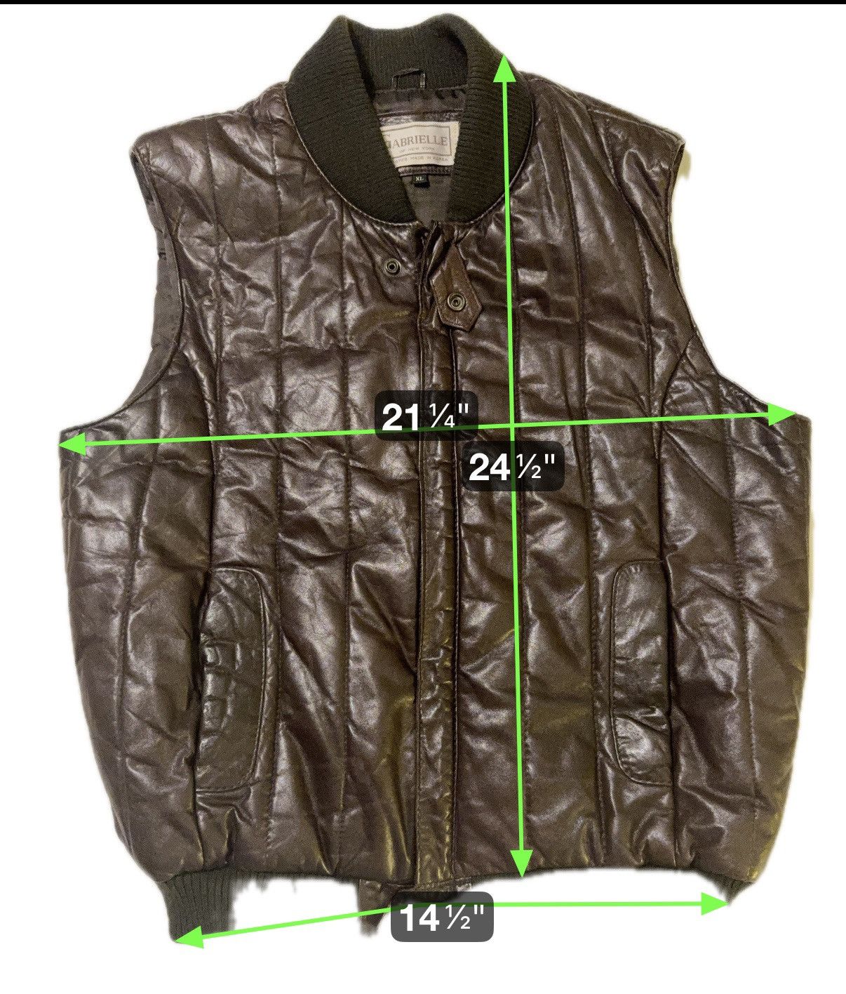 Other Gabrielle of NY Men’s VINTAGE Chocolate Brown Leather Vest Size US XL / EU 56 / 4 - 12 Thumbnail