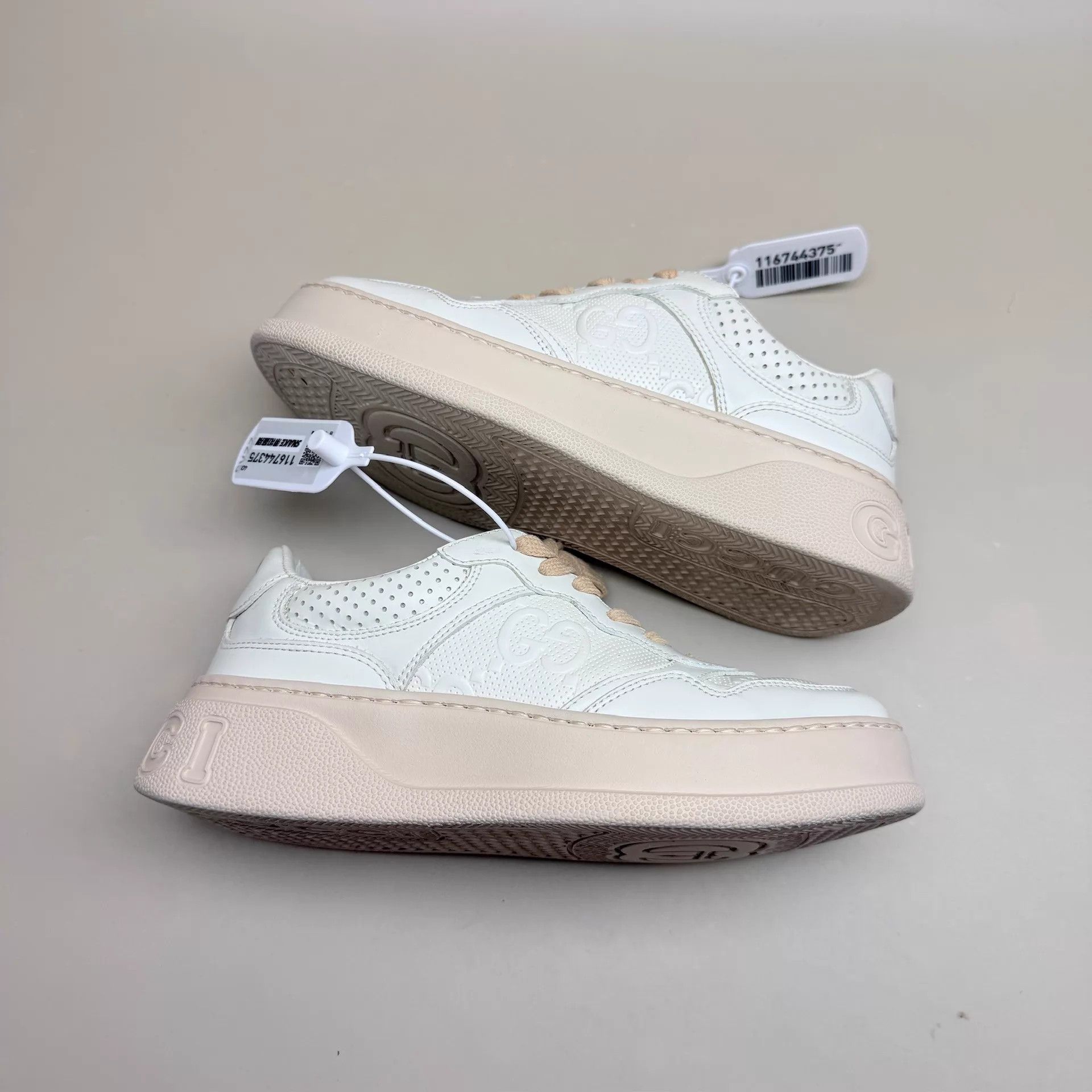 Gucci GUCCI White Pink Double G Creme Women's 35 99 New Size US 4.5 / IT 34.5 - 4 Thumbnail