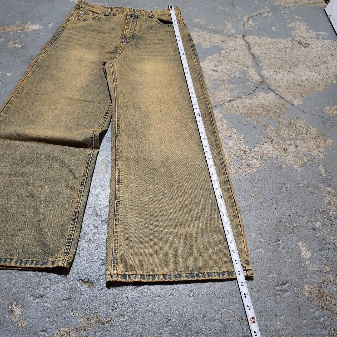 Japanese Brand Baggy sand/brown faded jeans grunge denim Size US 32 / EU 48 - 5 Thumbnail