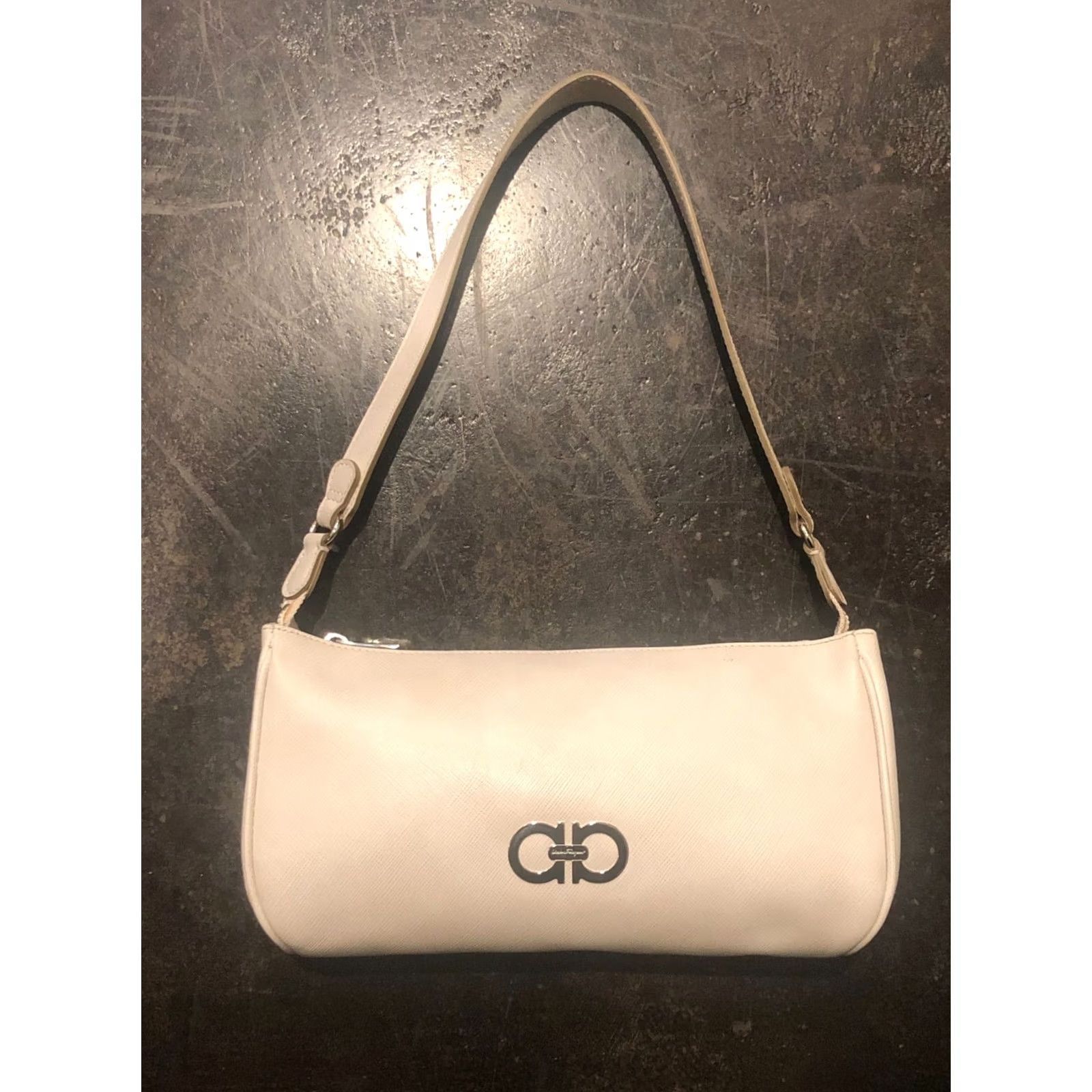 Salvatore Ferragamo Salvatore Ferragamo Gancini Hobo Shoulder Bag White Saffiano Leather Womens Small Bag Size ONE SIZE - 2 Thumbnail