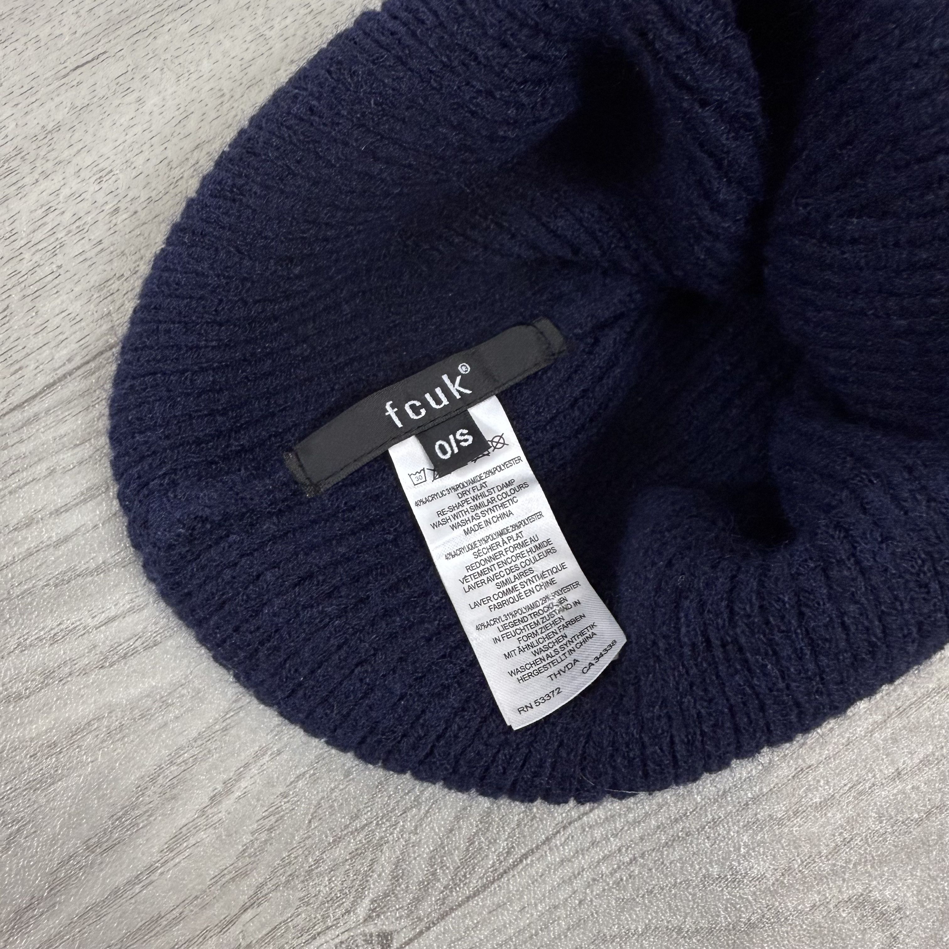 FCUK FCUK French Connection Blue Beanie Winter Hat Size ONE SIZE - 6 Thumbnail