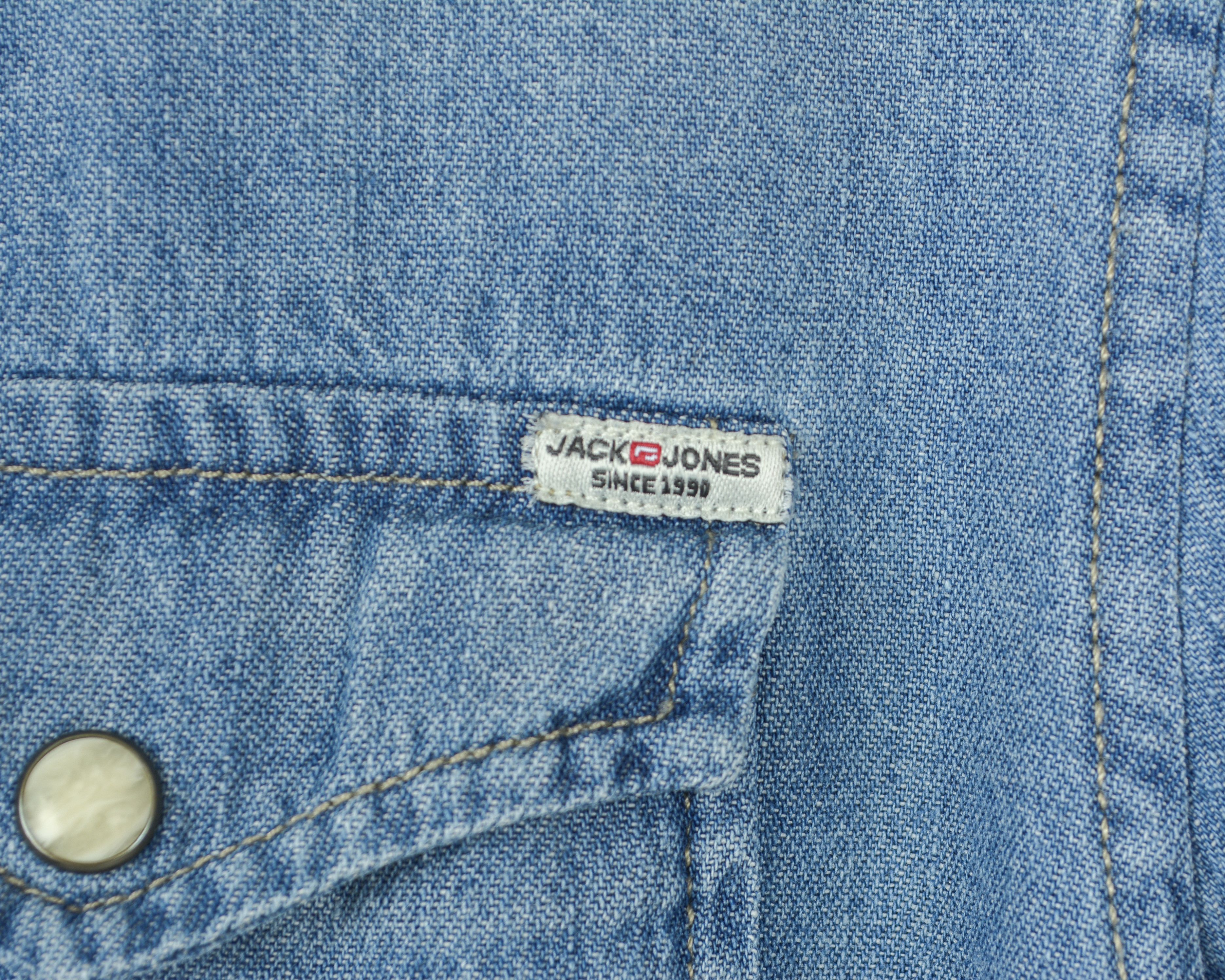 Jack & Jones Casual Shirt Denim Button Up Pockets Top Cotton Collared Size US S / EU 44-46 / 1 - 4 Thumbnail