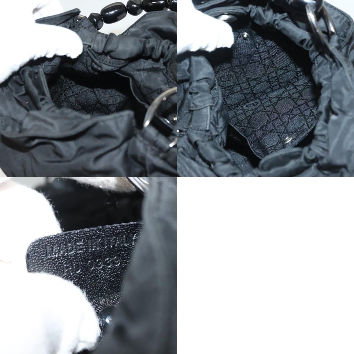 Dior DIOR Maris Pearl Hand Bag Nylon Black Silver Size ONE SIZE - 12 Thumbnail