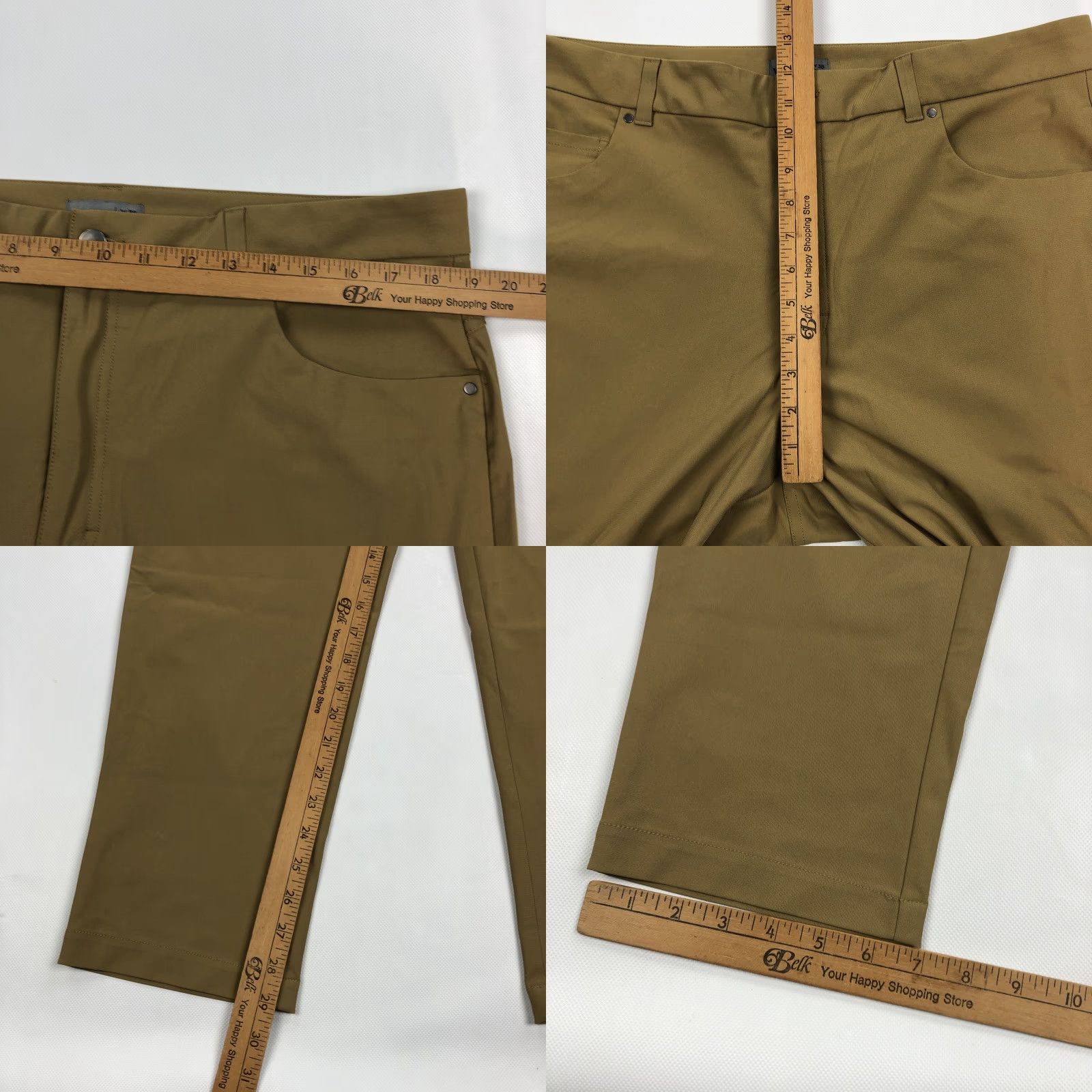 Vintage VRST Mens Pants W38 L30 Athletic Chino Tech Fabric Khaki Brown Stretch Breathable Pockets Size US 38 / EU 54 - 8 Thumbnail