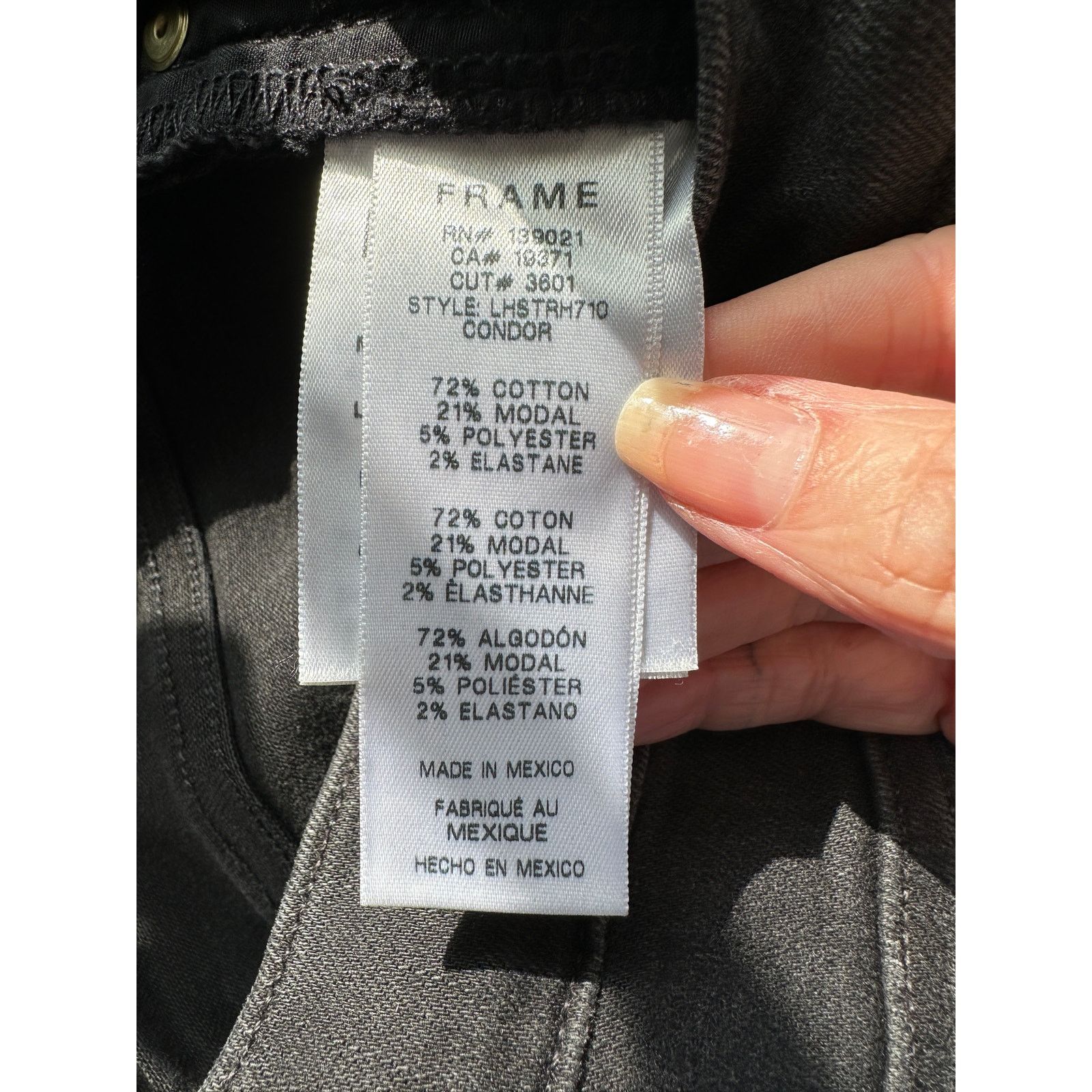 Frame NWT Frame Le High Straight Jeans Black Raw Hem Women's 27 Size 27" / US 4 / IT 40 - 8 Thumbnail