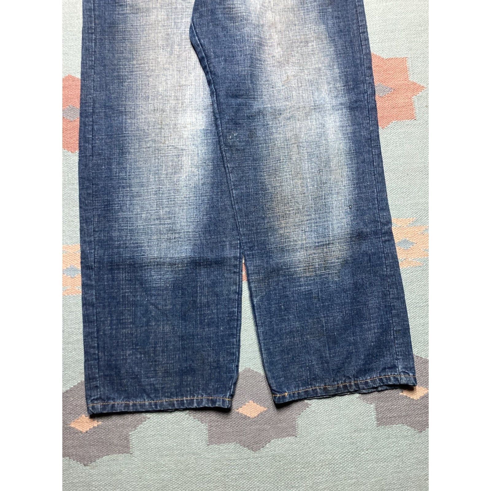 Karl Kani VINTAGE Karl Kani Jeans Men 40x32 Wide-Leg Embroidered Hip Hop Baggy Skater Blue 90s Size US 40 / EU 56 - 6 Thumbnail