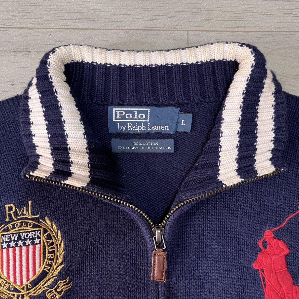 Polo Ralph Lauren Vintage Polo Ralph Lauren New York knit zipper Size US L / EU 52-54 / 3 - 6 Thumbnail