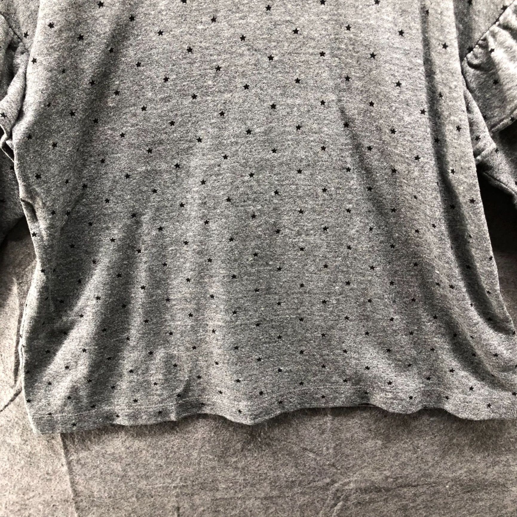 Vintage Current/Elliott Sweatshirt Womens Size S Gray Star Print Lightweight Ruffle Crewneck Pullover Size S / US 4 / IT 40 - 4 Thumbnail