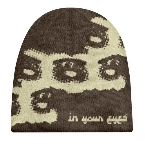 VIBE Graphic Y2K Beanie Hat Knitted cartoon Punk hip Hop winter Size ONE SIZE - 5 Thumbnail