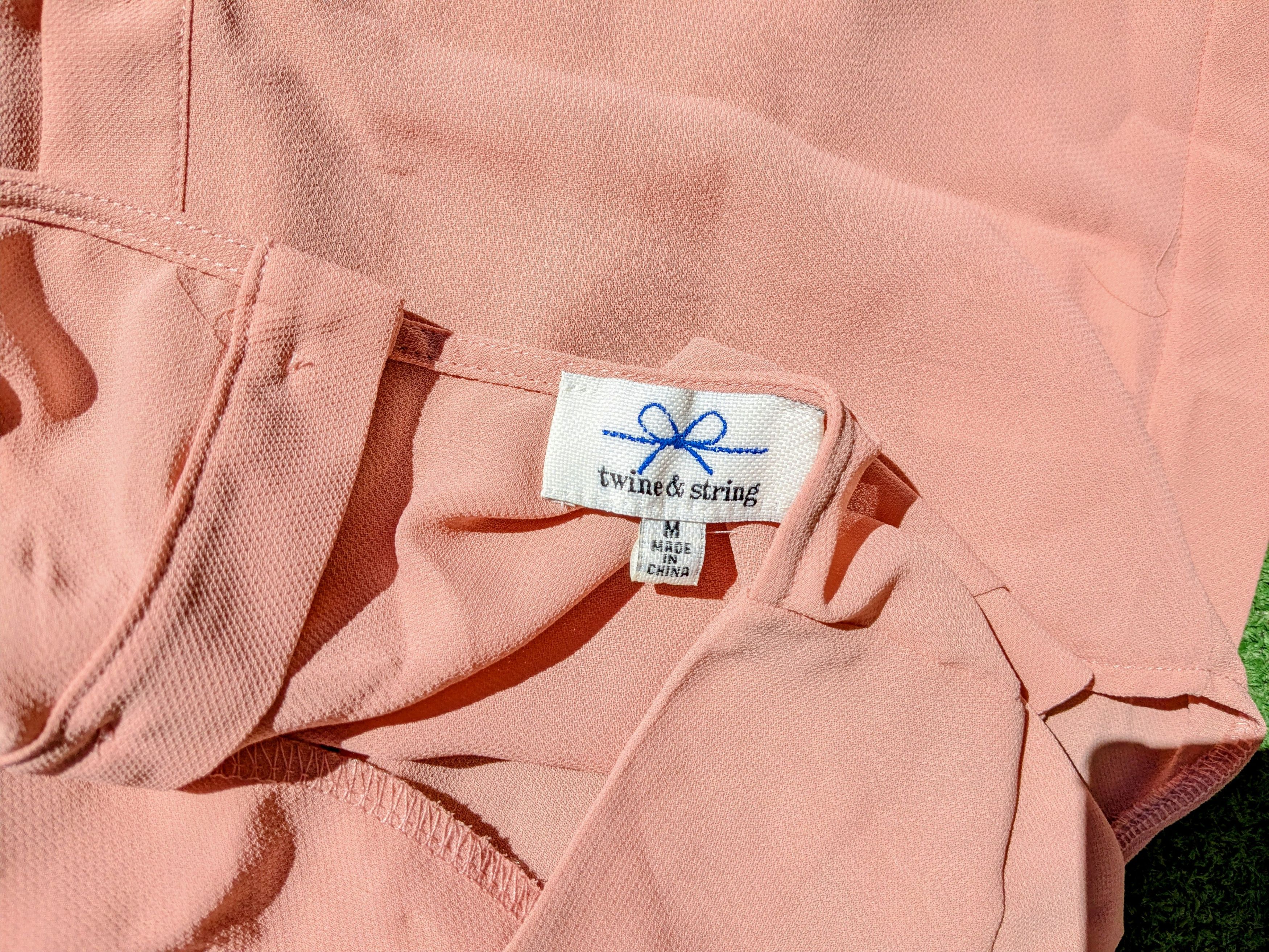 Other Twine & String Pink Flutter Sleeve Button Back Blouse Top Size M / US 6-8 / IT 42-44 - 6 Thumbnail