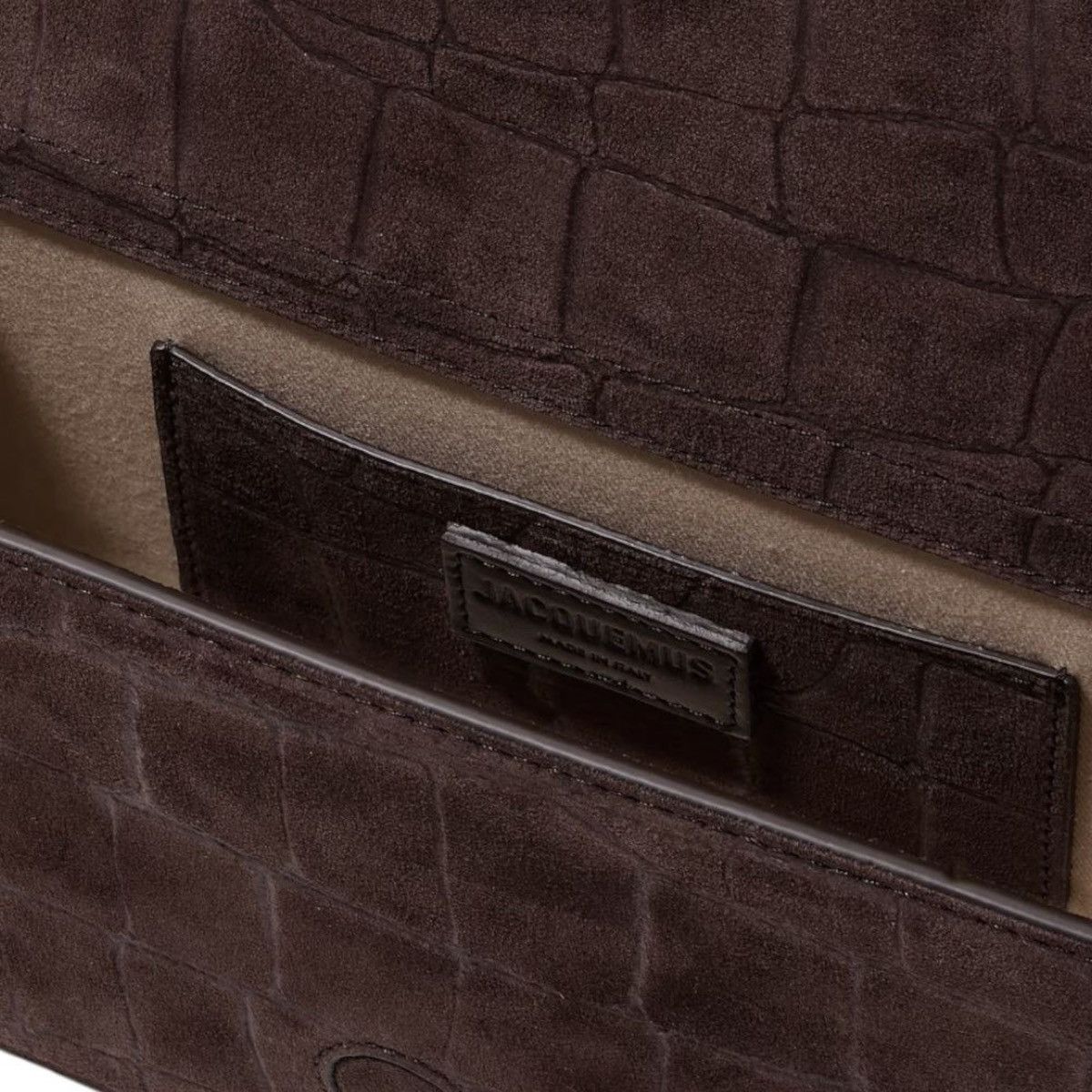 Jacquemus Jacquemus Le Grand Bambino Brown Croco Suede Size ONE SIZE - 4 Thumbnail