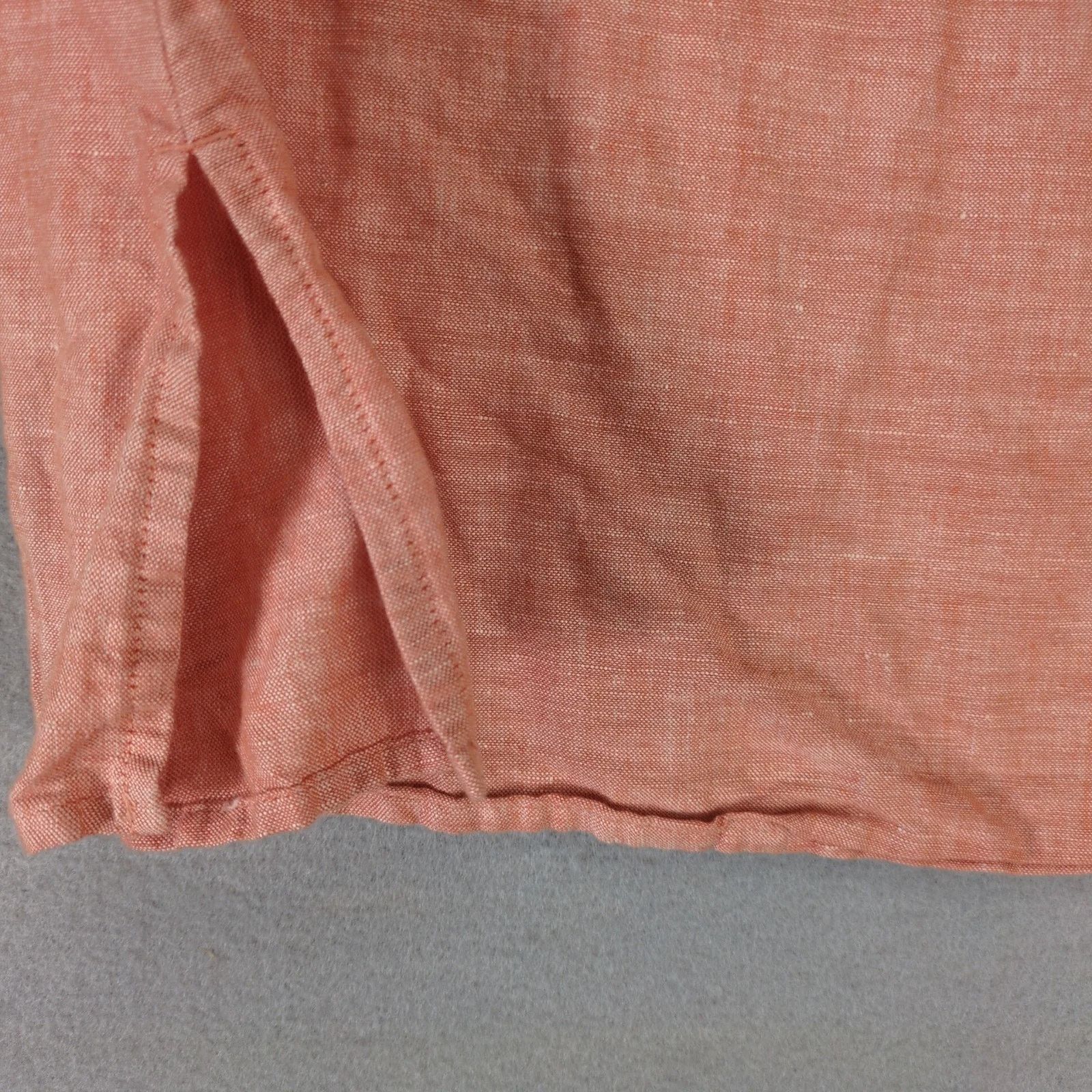 G.H. Bass & Co. Bass Orange Linen Cotton Tank Top Women's M Keyhole Tie Neck Size M / US 6-8 / IT 42-44 - 7 Thumbnail