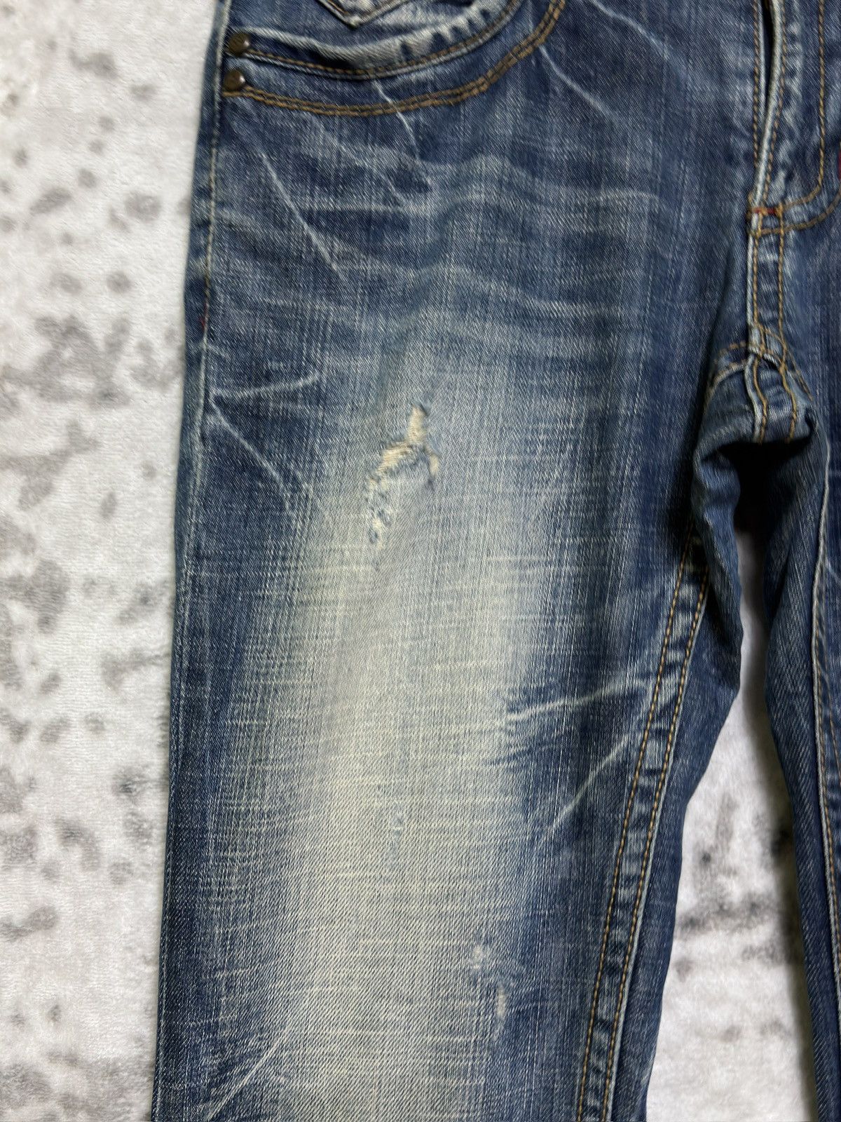 Japanese Brand Lolita Y2K Japanese Flare Zip Back Pocket Concert Club Denim Size US 32 / EU 48 - 8 Thumbnail