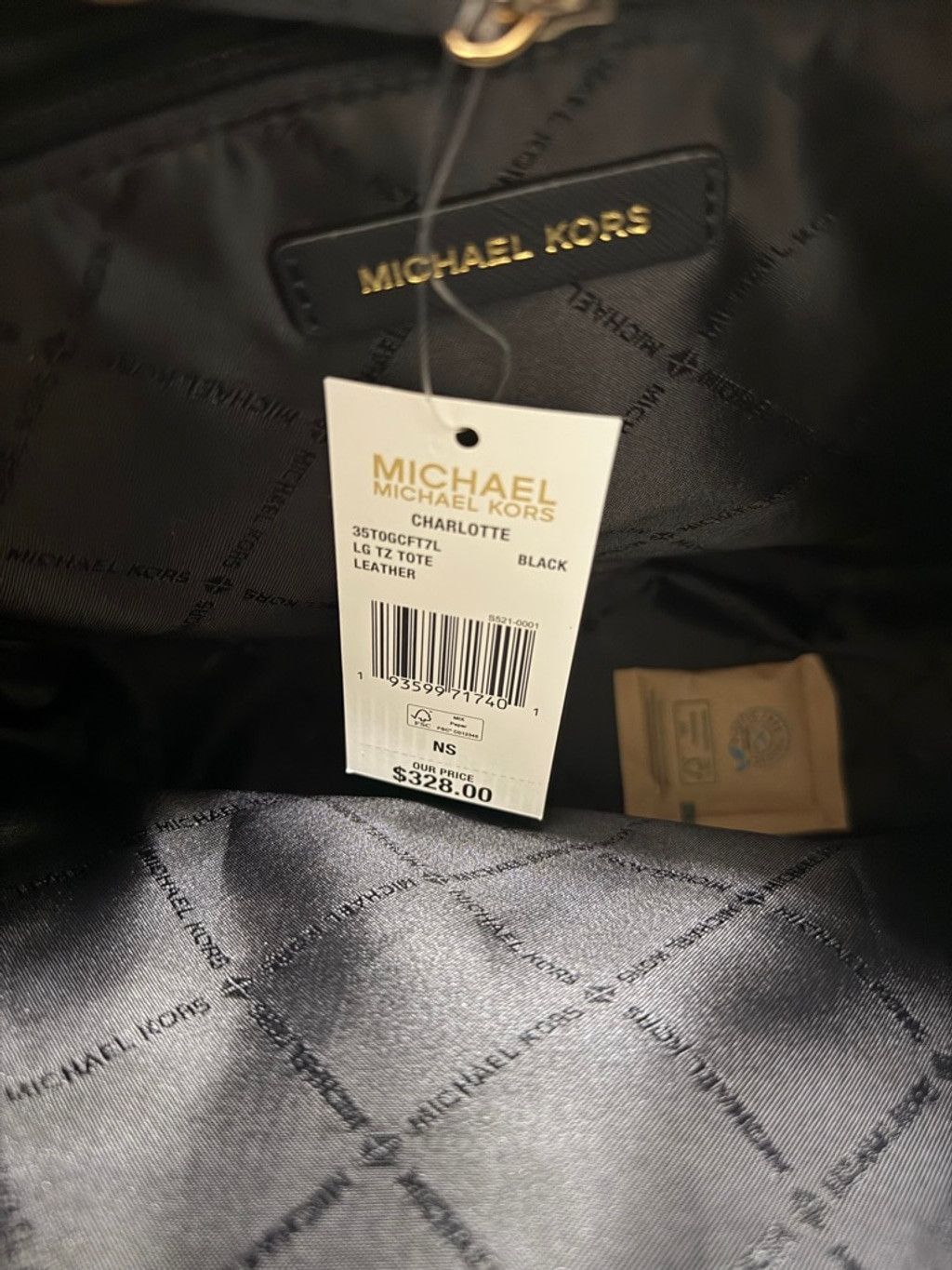Michael Kors Michael Kors Charlotte Black Leather Large Zip Tote Bag Size ONE SIZE - 7 Thumbnail