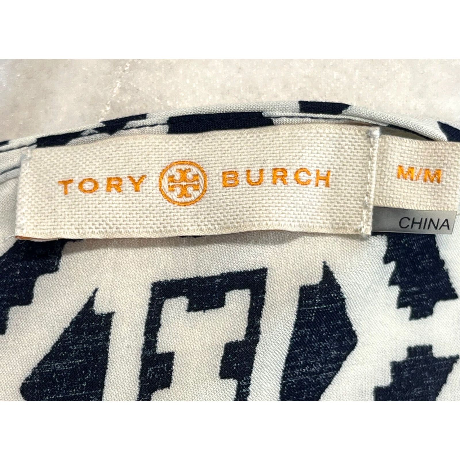 Tory Burch Tory Burch Maxi Dress, Navy & White, V-Neck, Side Slits, Long, Women's Medium Size M / US 6-8 / IT 42-44 - 6 Thumbnail