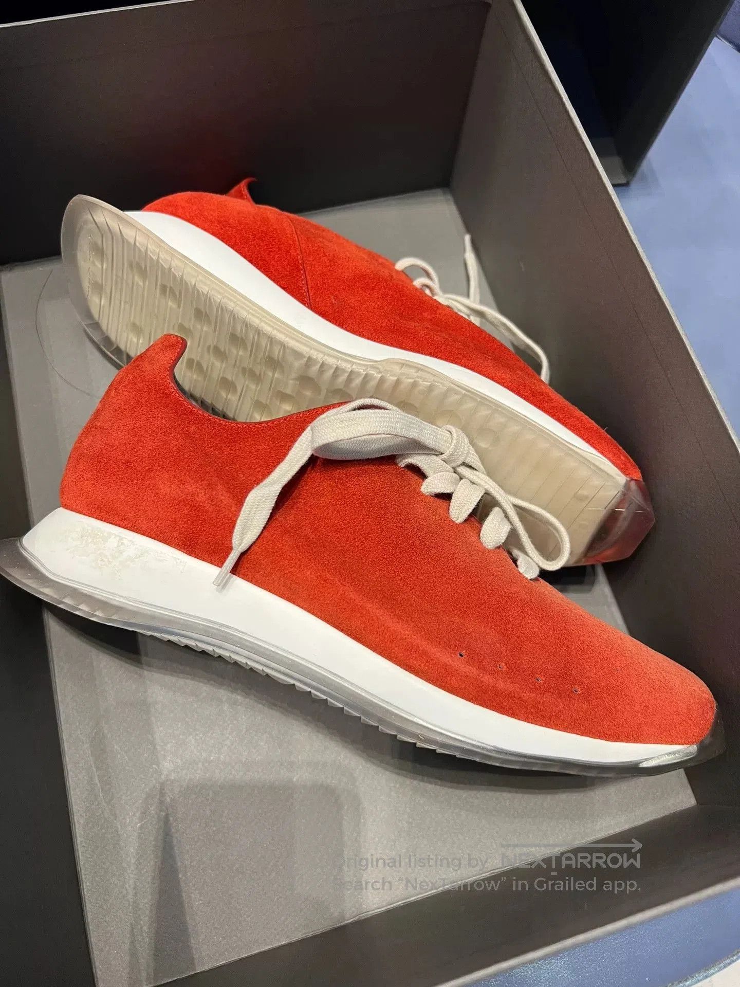 Rick Owens Rick Owens Red Suede Crystal Sole Shoes. Size US 7 / IT 37 - 4 Thumbnail