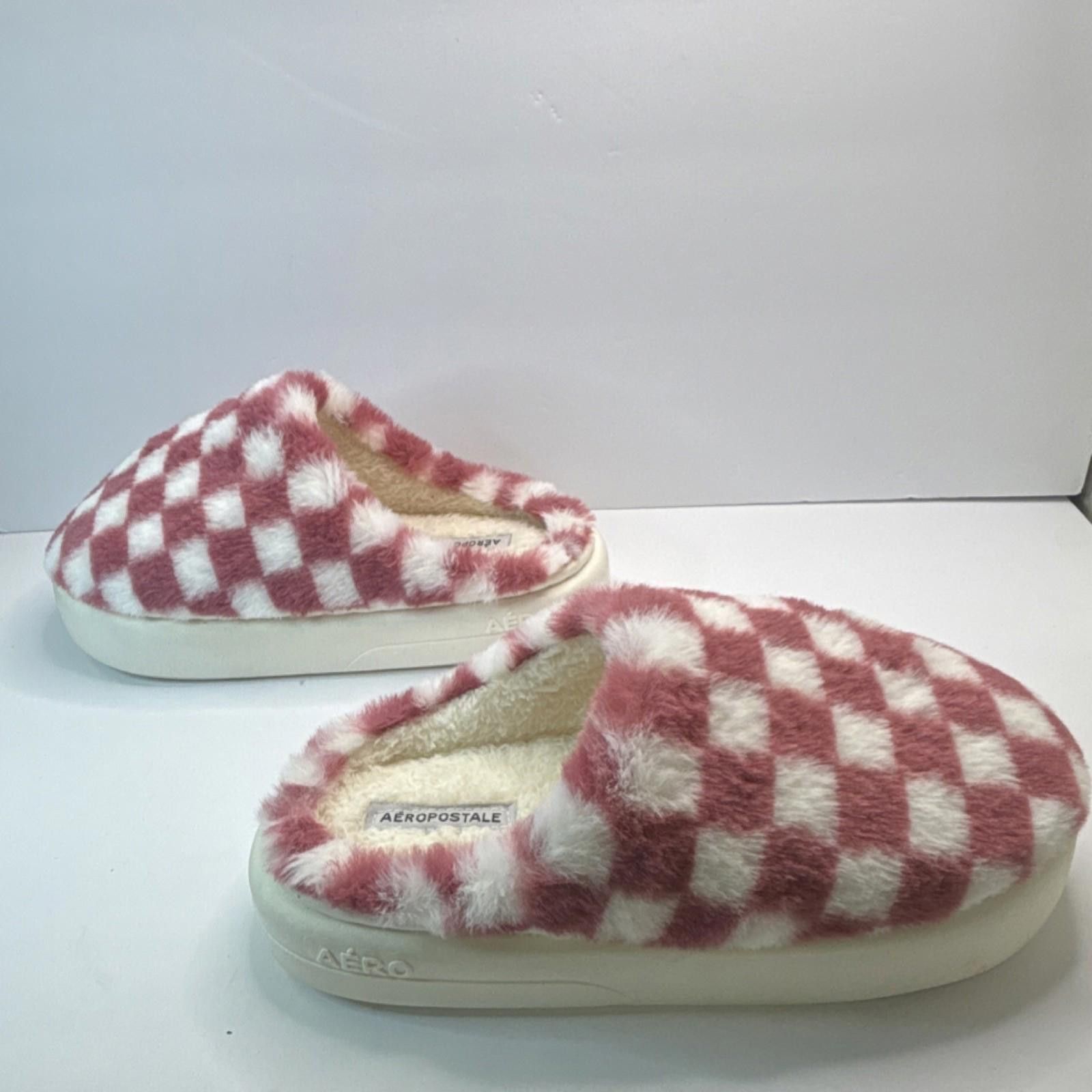 Aeropostale Aéropostale Pink White Checkered Slip-On Slippers Size 9-10 Size US 9 / IT 39 - 4 Thumbnail