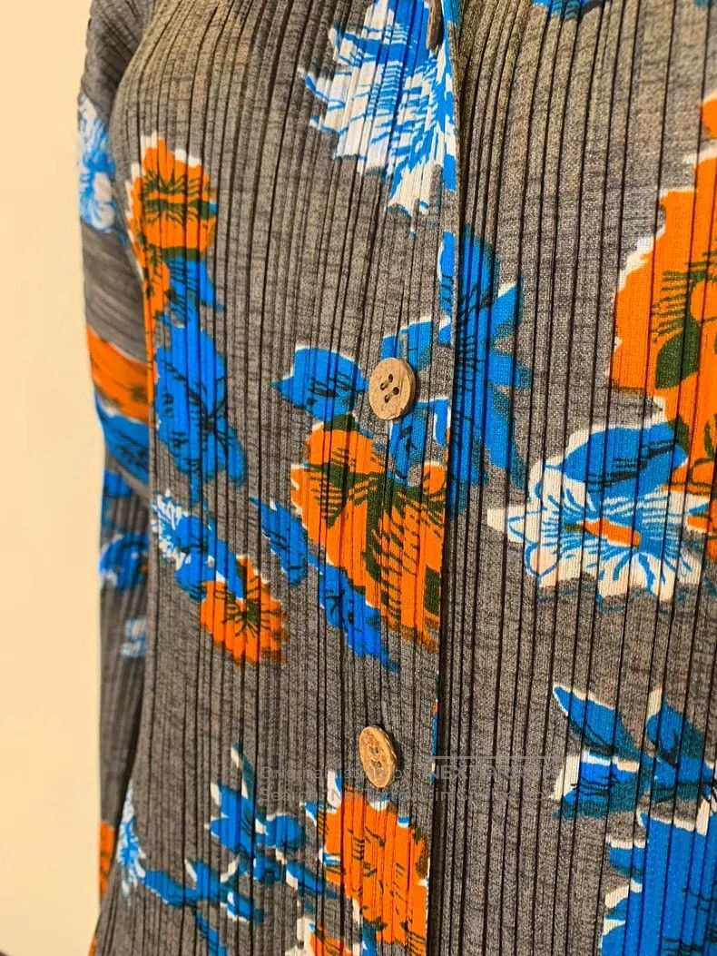 Issey Miyake Issey Miyake Vintage Retro Floral Long Sleeve Cardigan Size L / US 10 / IT 46 - 3 Thumbnail
