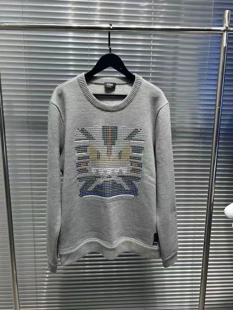 Fendi Beaded Devil Gray Knit Sweater - dmc