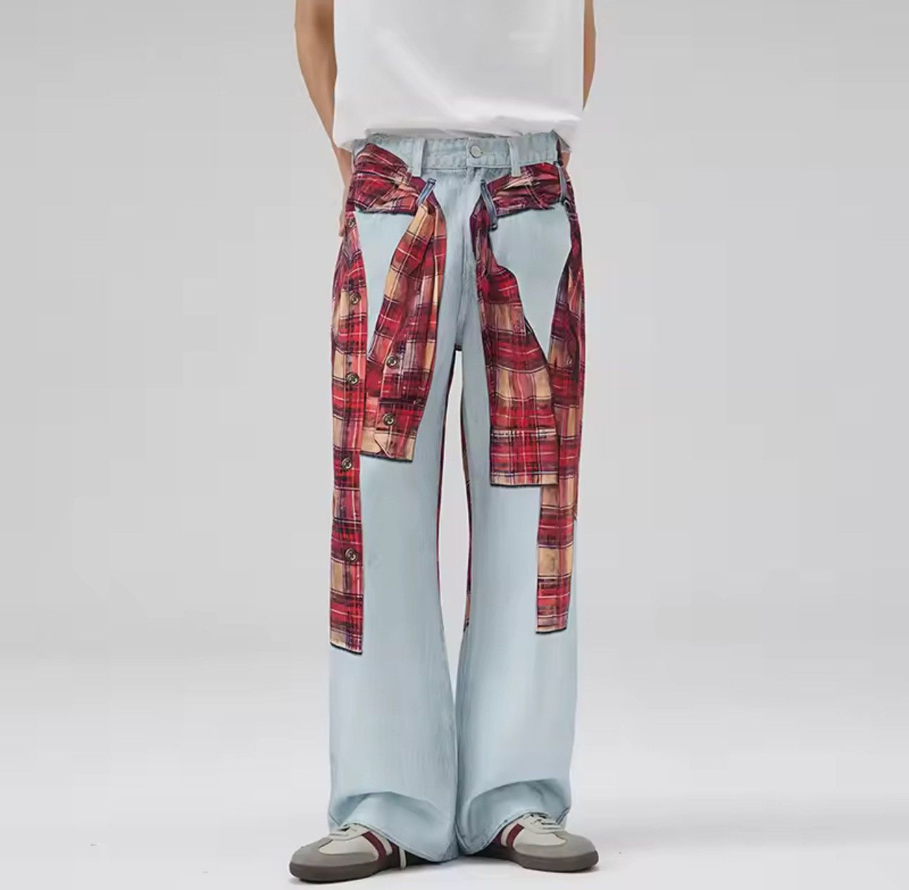 Jean Streetwear Design Retro Style Loose Printing Jeans Size US 30 / EU 46 - 2 Thumbnail
