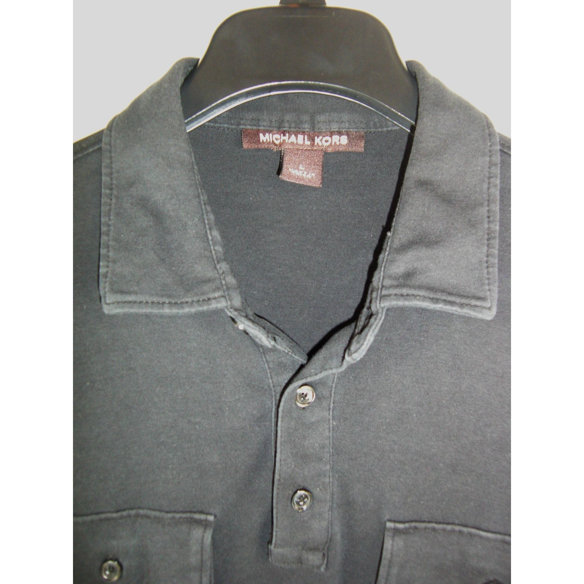 Michael Kors Michael Kors Polo Shirt Men's Large Black Solid Logo Short S Size US L / EU 52-54 / 3 - 2 Thumbnail