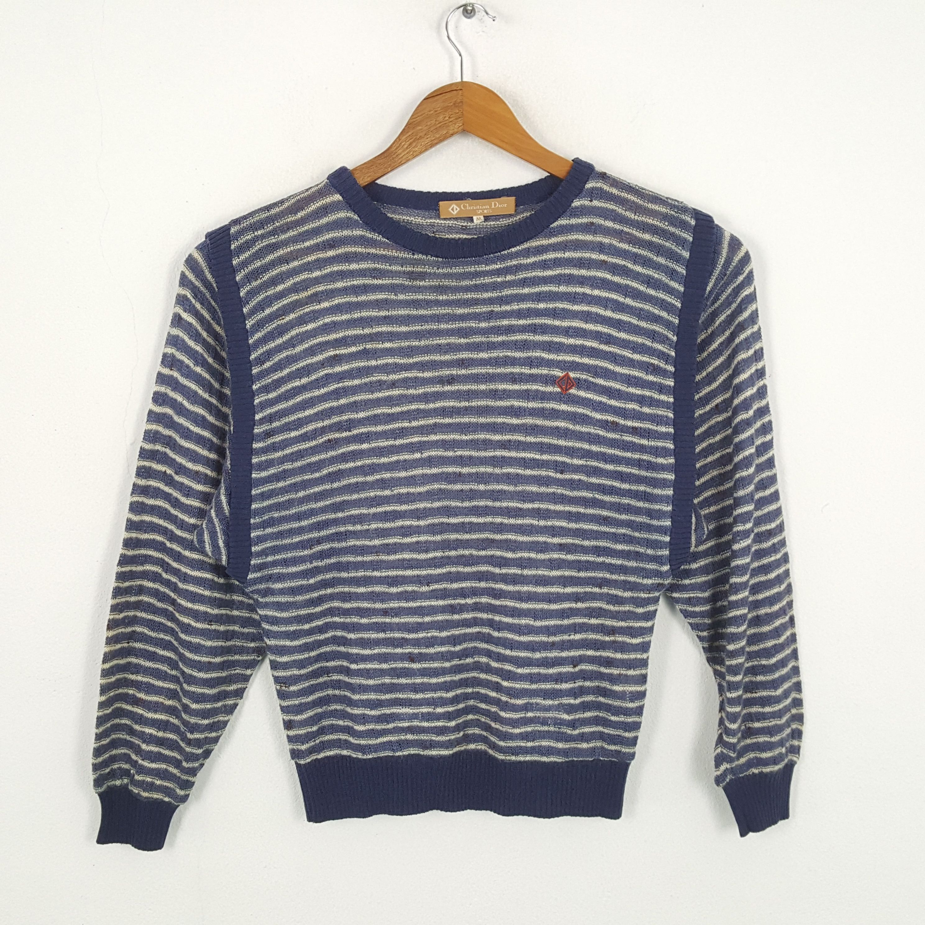 Vintage CHRISTIAN DIOR Italian Brand Stripe Sweatshirts