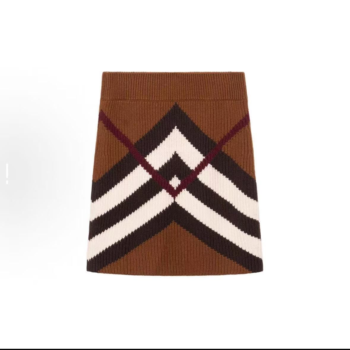 Burberry Burberry Chevron Cashmere Blend Mini Casual Skirt K26WX Size 27" / US 4 / IT 40 - 1 Thumbnail